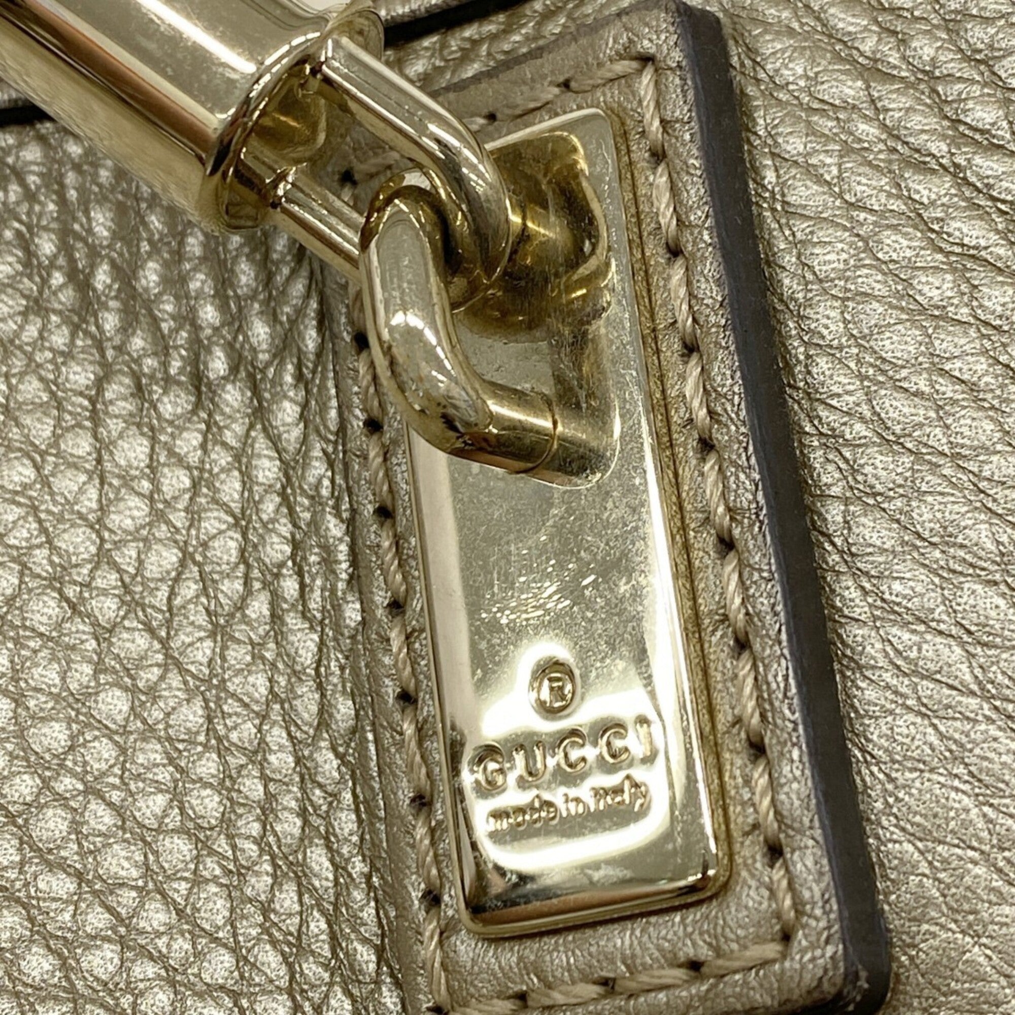 Gucci Gold Leather Tote Bag (Pre-Owned)