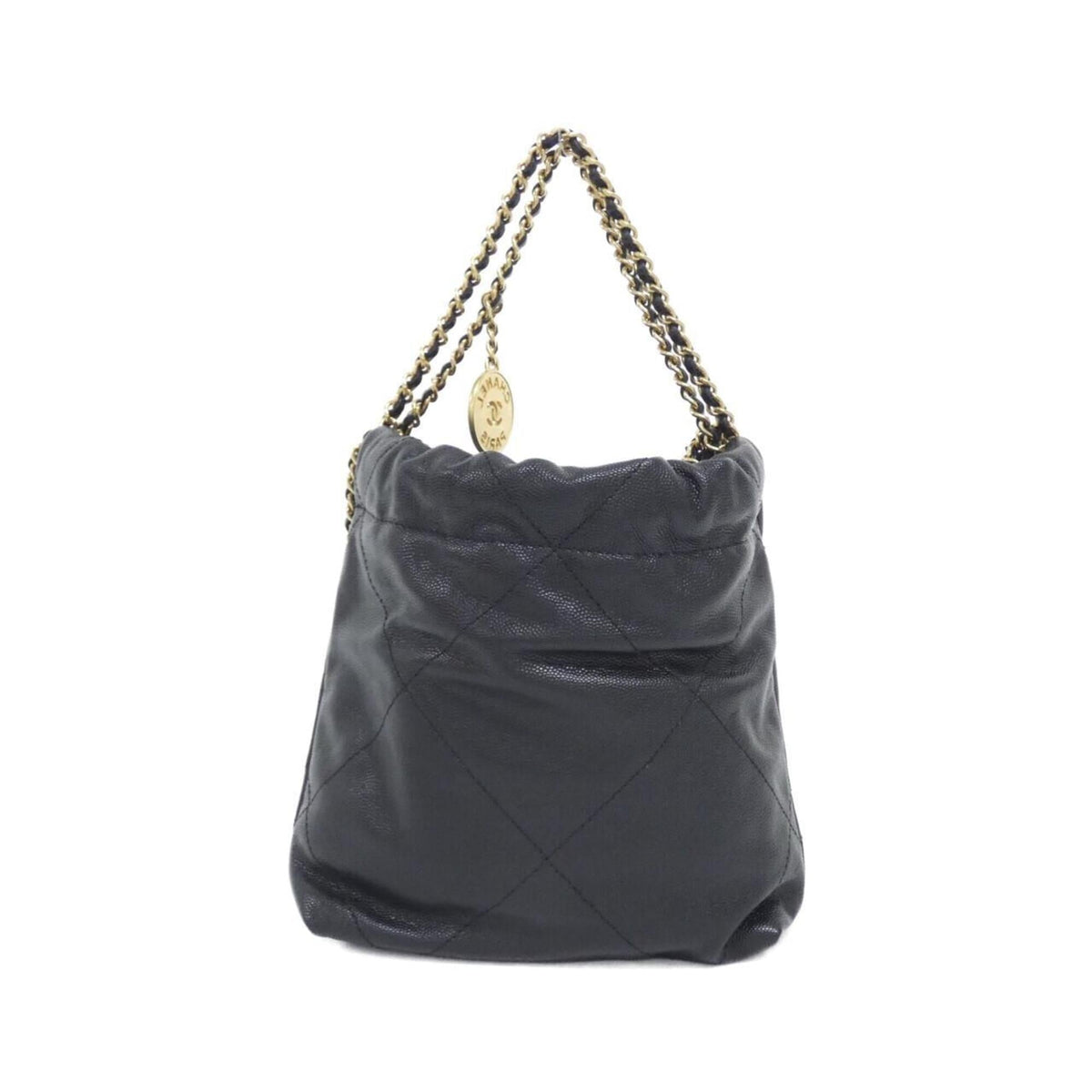 Chanel Black Grained Calfskin Handbag (Pre-Owned)