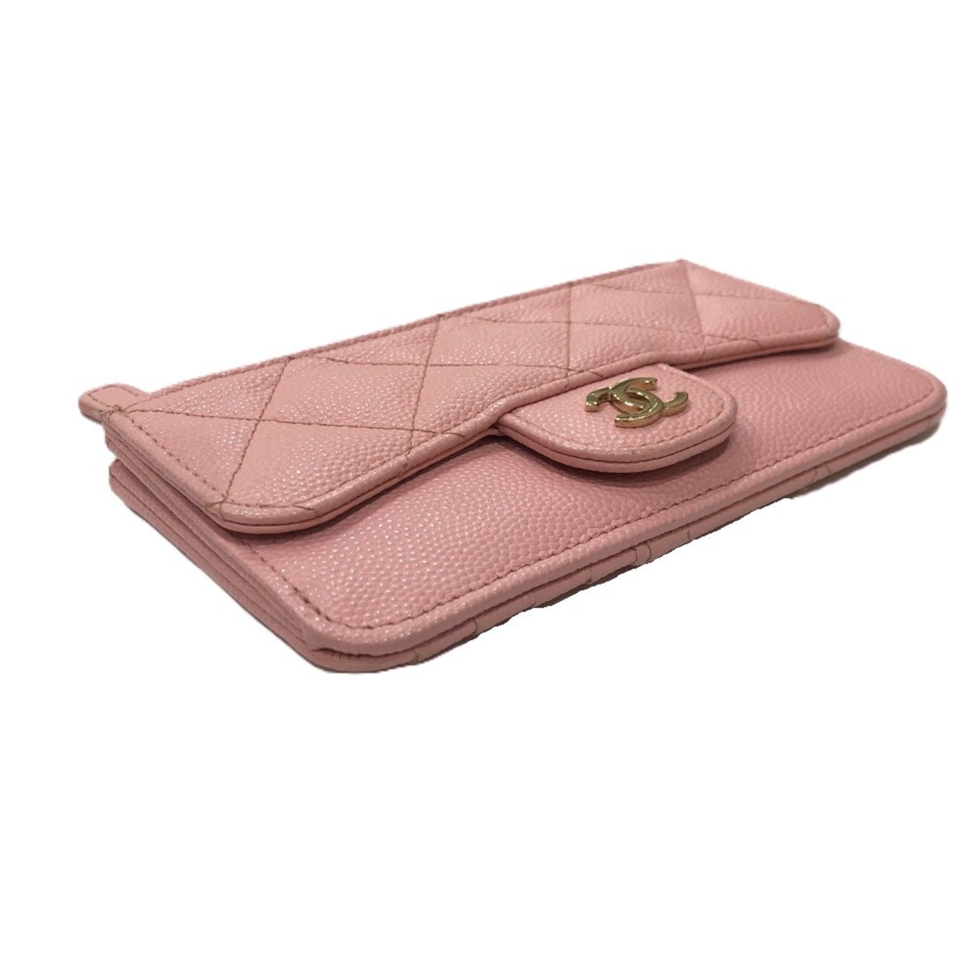 Chanel Pink Grained Calfskin Coin Purse/Coin Case (Pre-Owned)