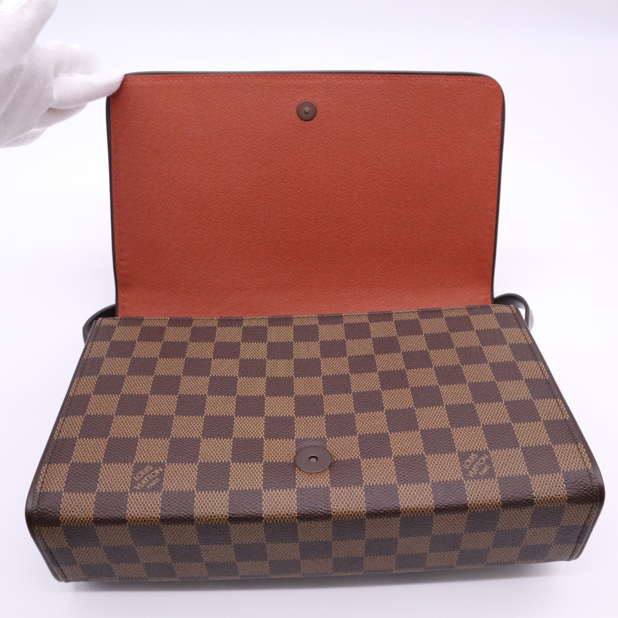 Louis Vuitton Damier Beige Brown Coated Canvas Leather Shoulder Bag (Pre-Owned)