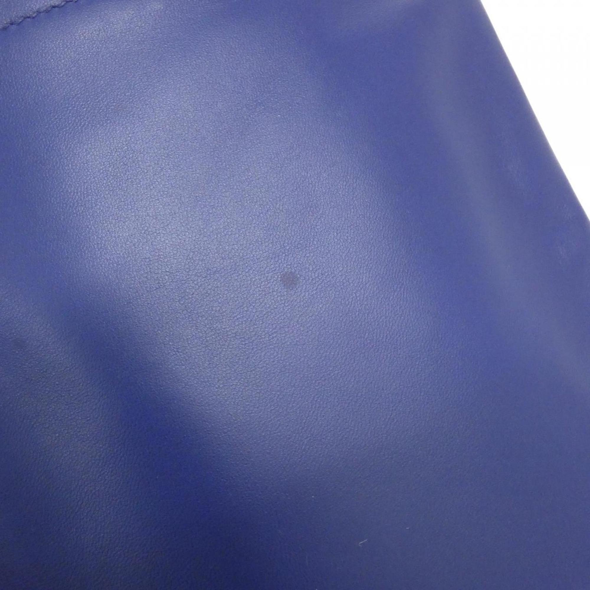 Hermes Blue Agneau Milo Shoulder Bag (Pre-Owned)