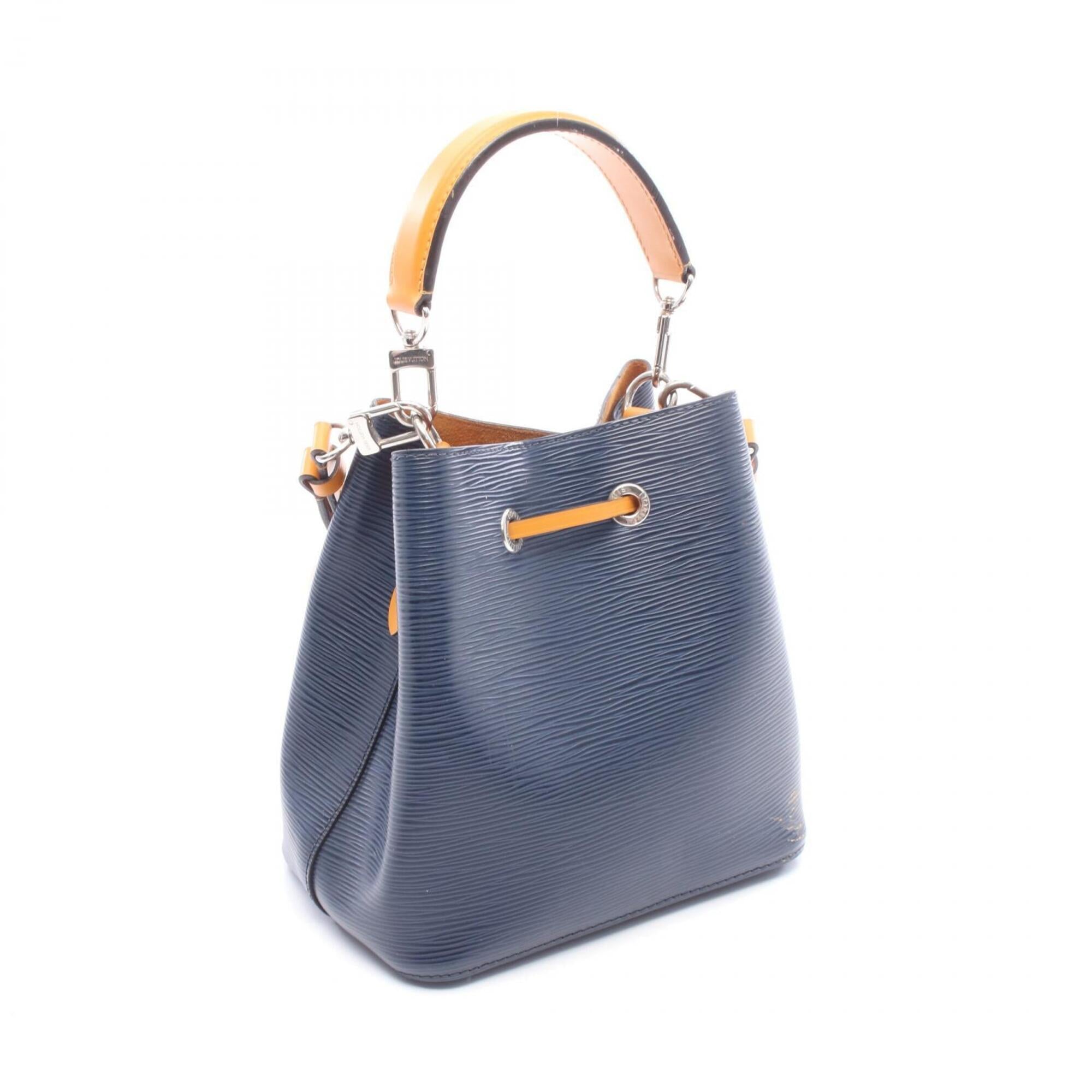 Louis Vuitton Navy Orange Leather Handbag (Pre-Owned)