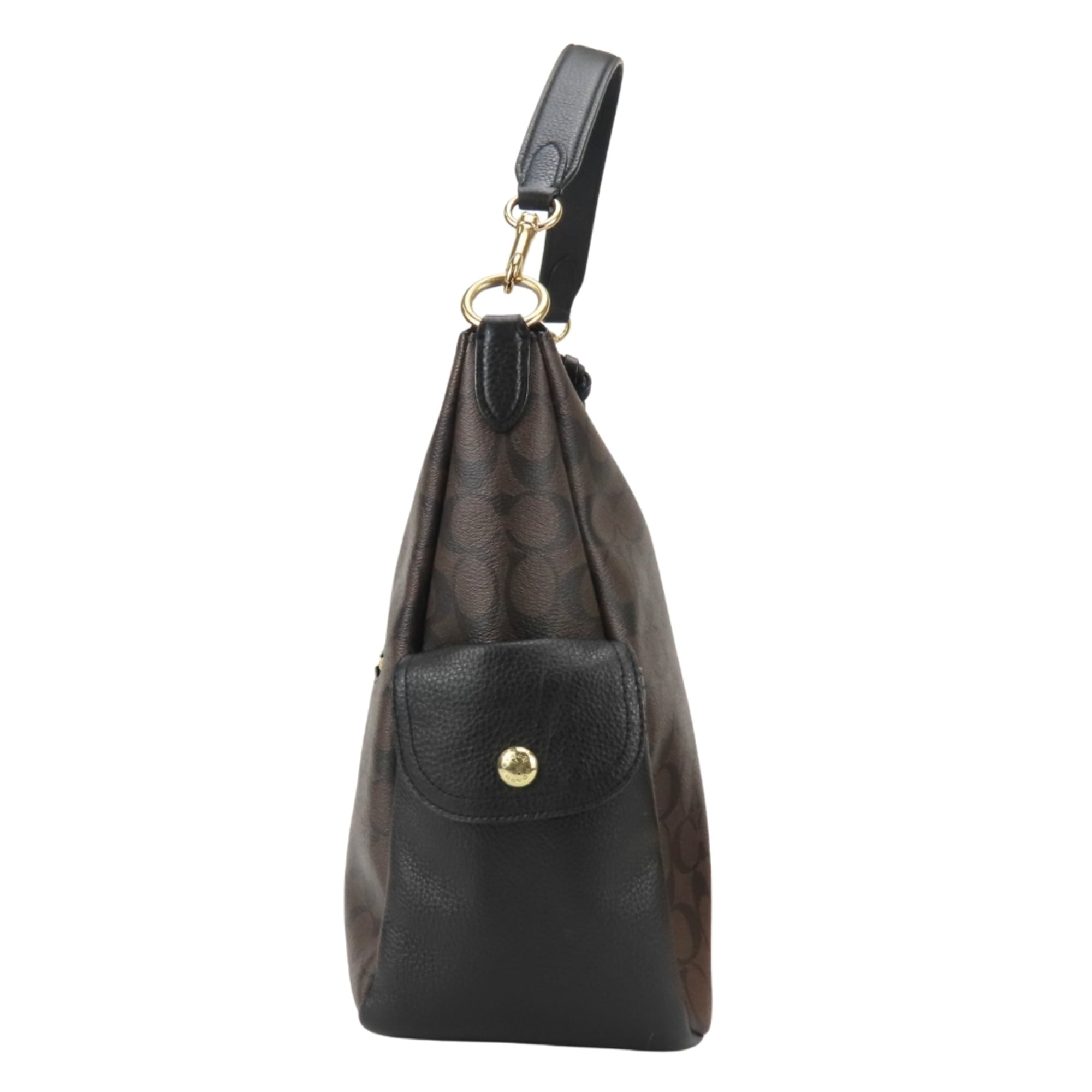 Coach Black Dark Brown Pvc Leather Shoulder Bag (Pre-Owned)