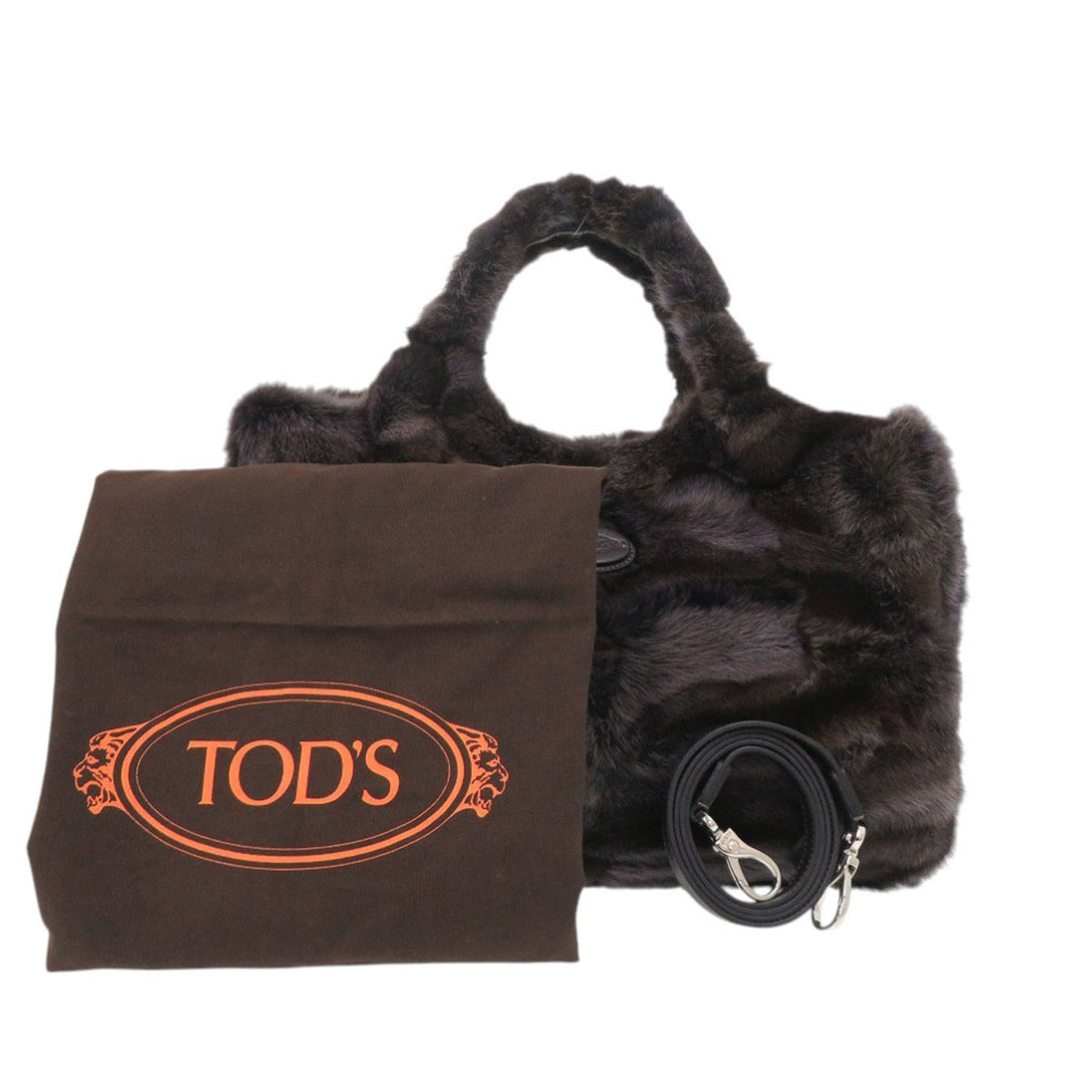 Tod's Brown Fur Handbag Shoulder Bag (Pre-Owned)