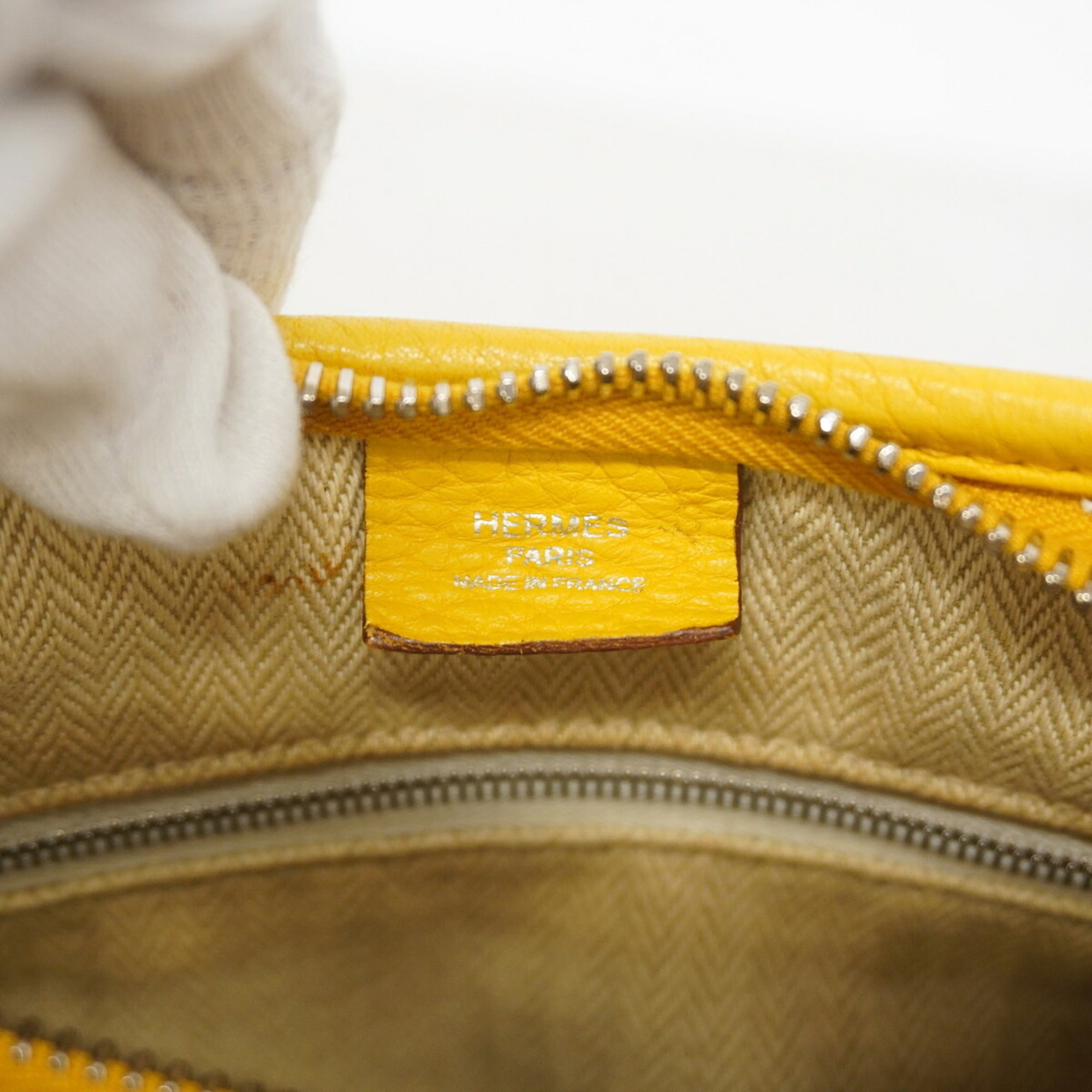 Hermes Yellow Taurillon Clemence Leather Shoulder Bag (Pre-Owned)