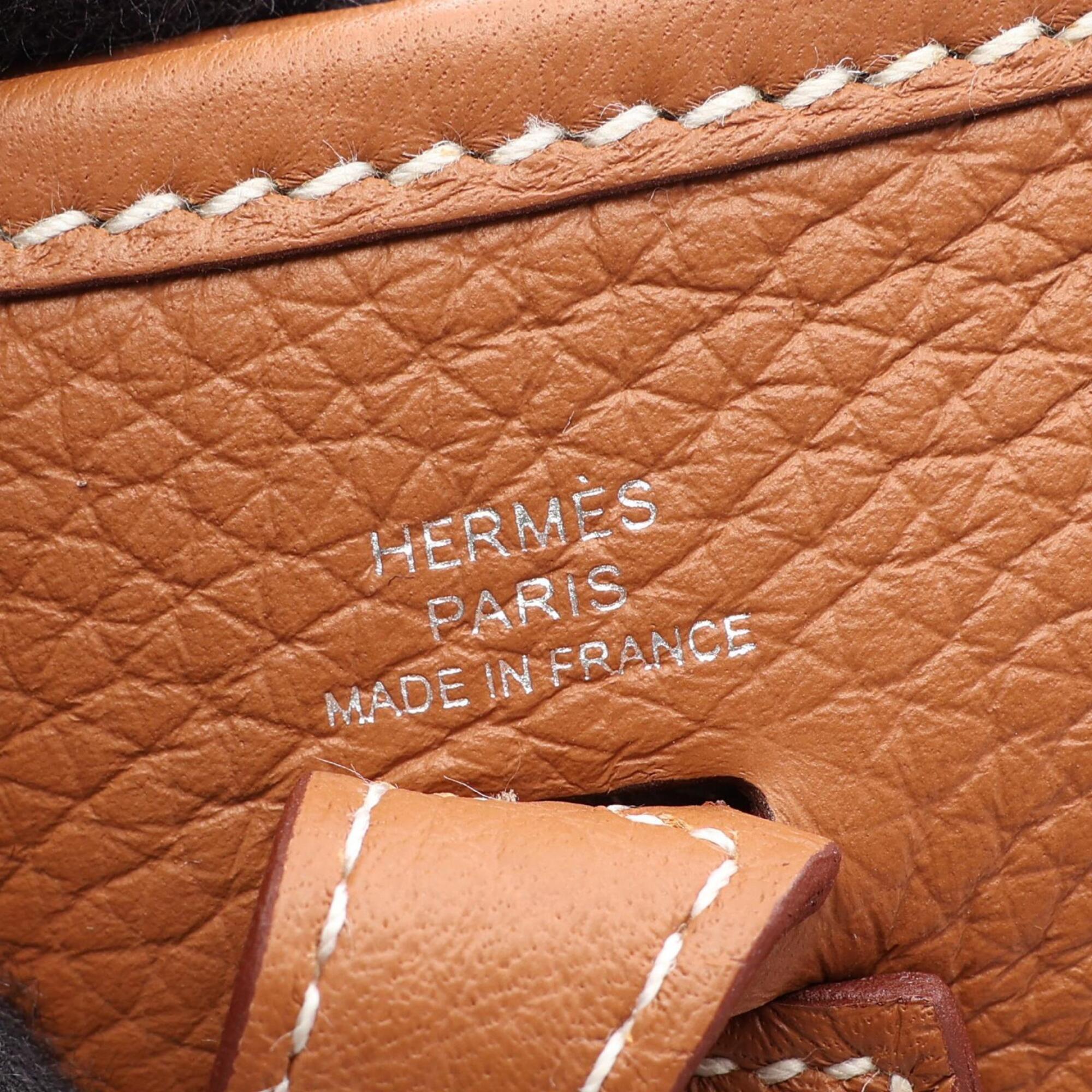Hermes Brown Taurillon Clemence Leather Handbag Shoulder Bag (Pre-Owned)
