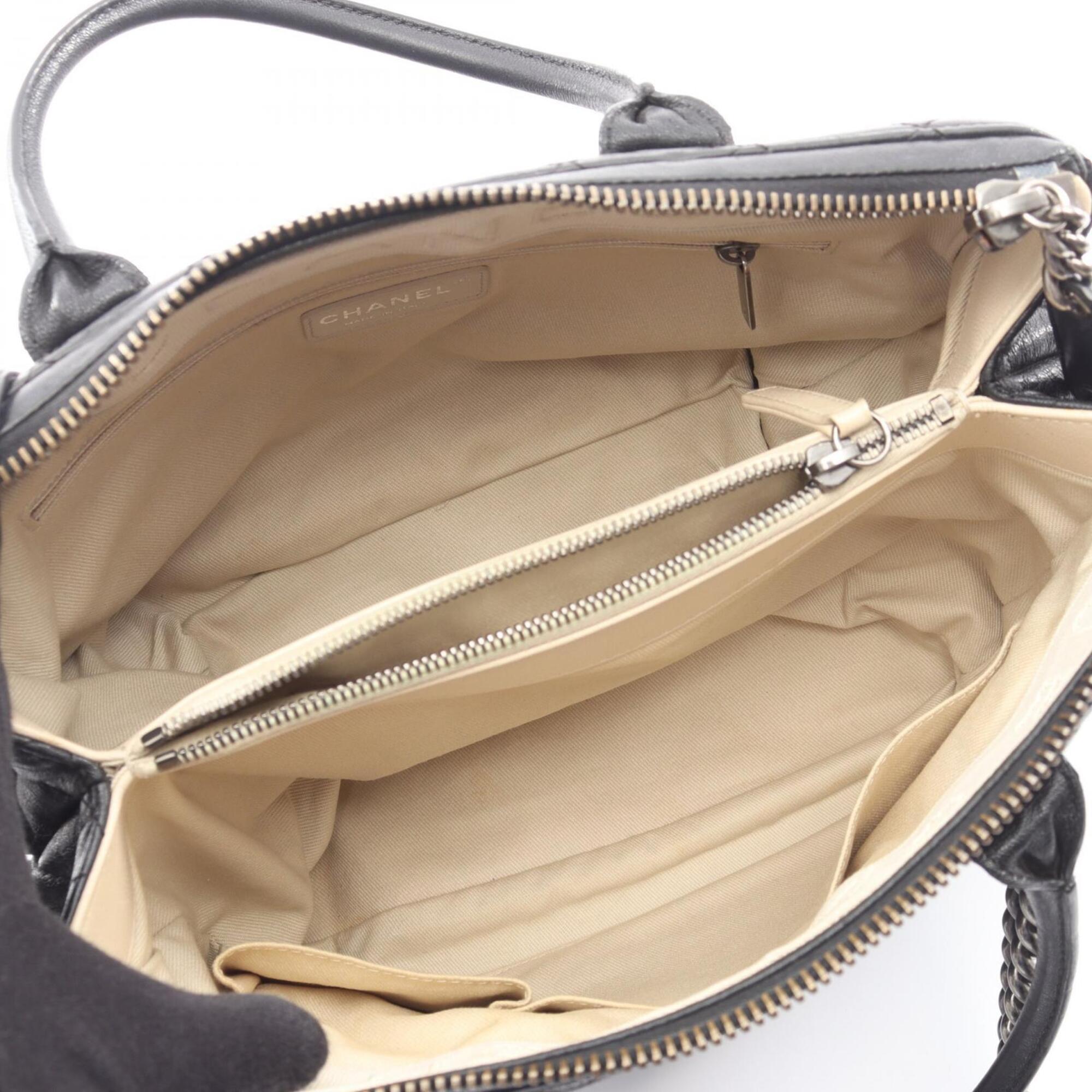 Chanel Black Leather Handbag Tote Bag (Pre-Owned)