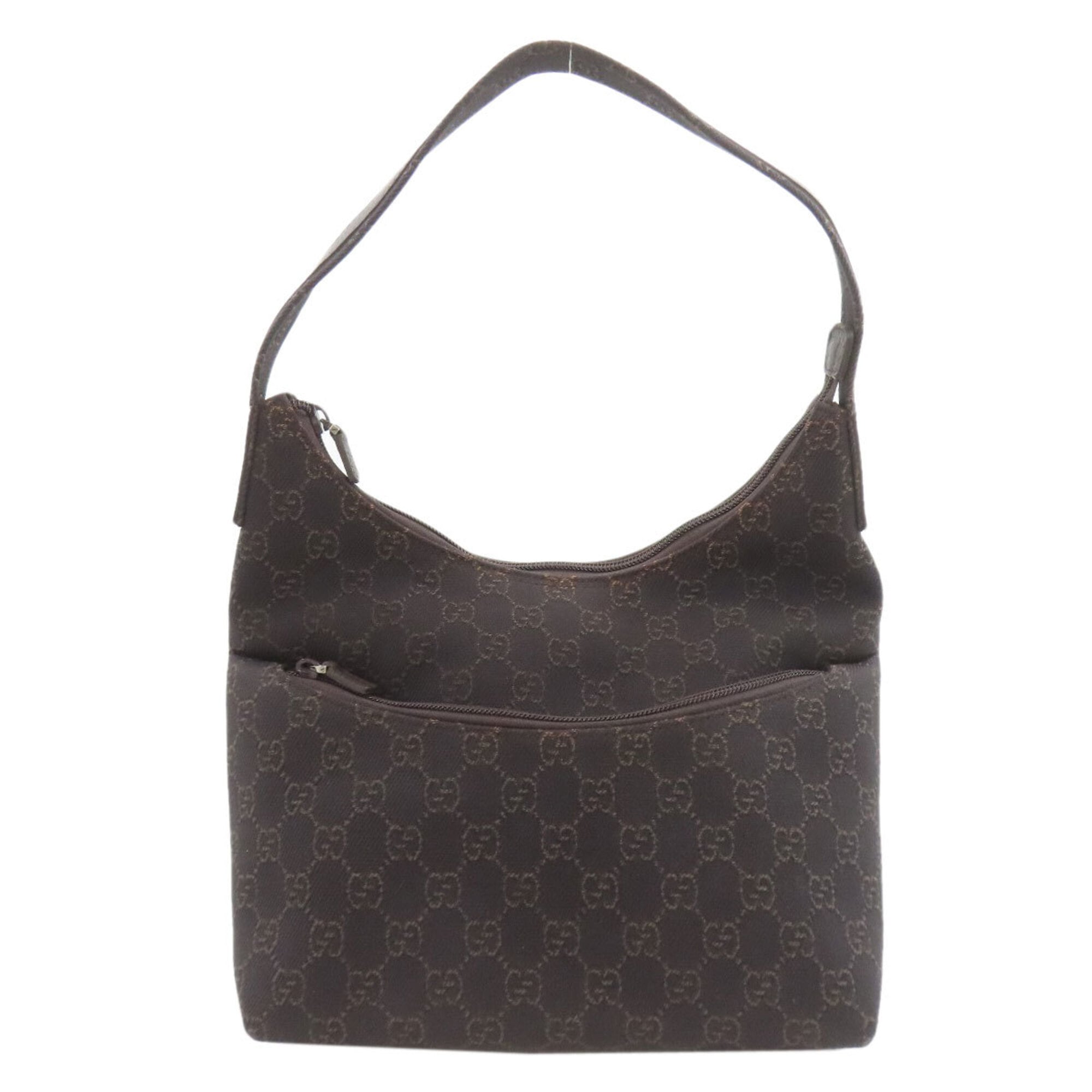 Gucci Dark Brown Canvas Shoulder Bag (Pre-Owned)