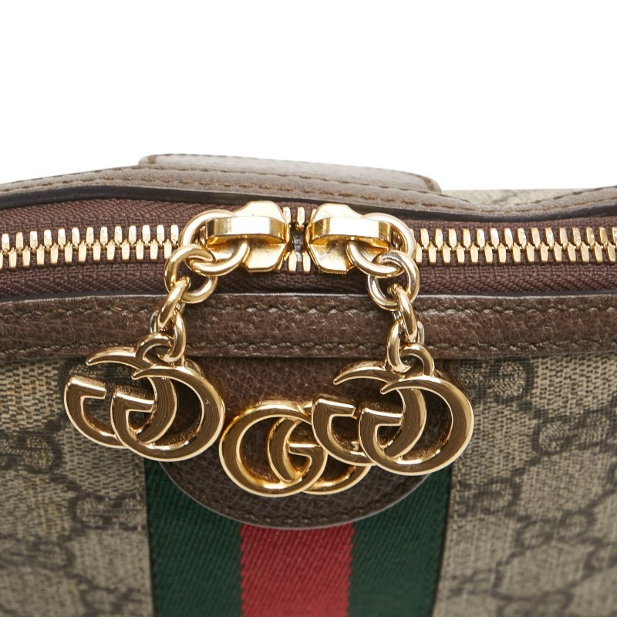 Gucci Ophidia Beige Brown Pvc Leather Shoulder Bag (Pre-Owned)