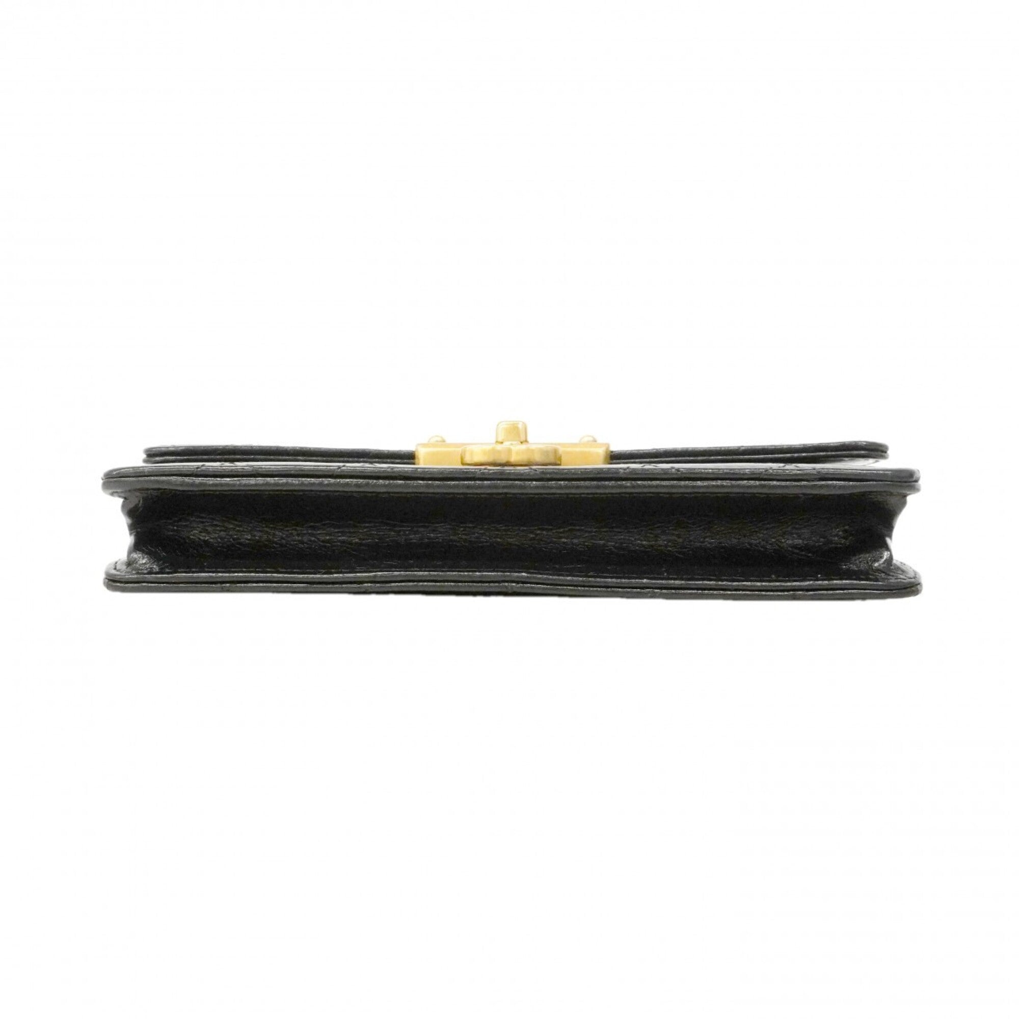 Chanel Black Leather Chain/Shoulder Wallet (Pre-Owned)