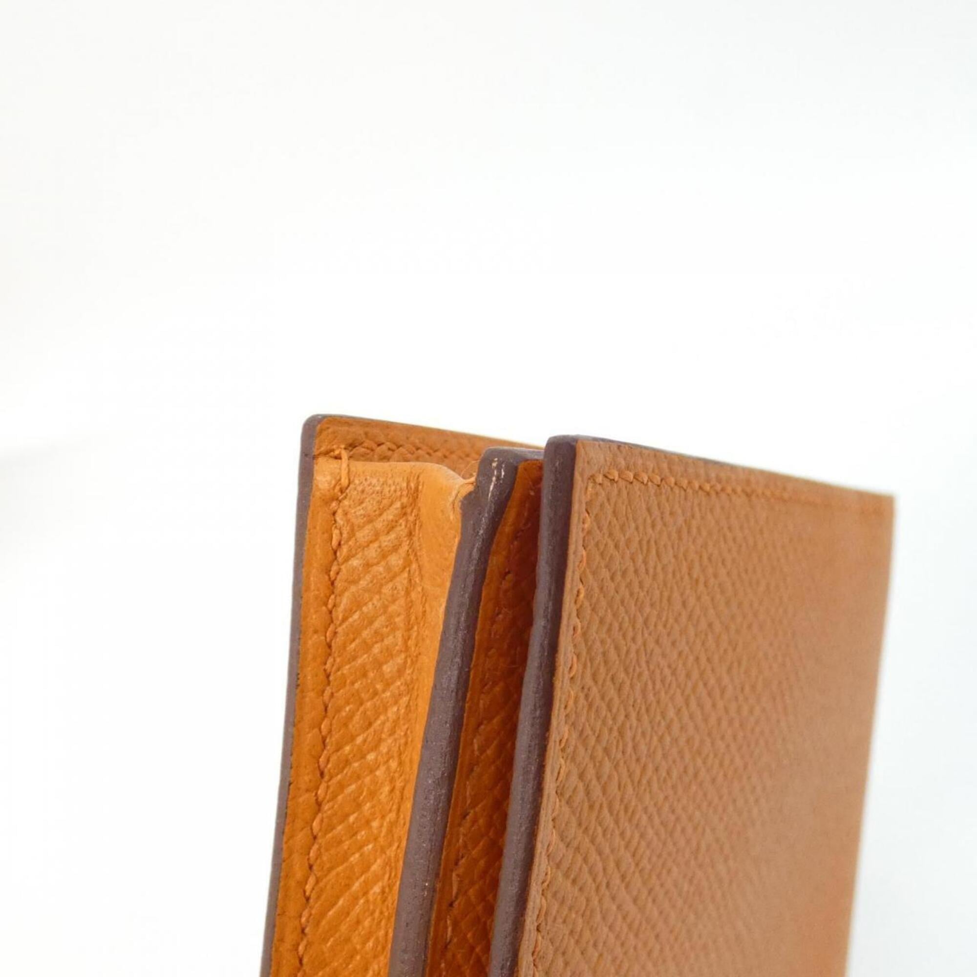 Hermes Orange Epsom Leather Long Wallet (Bi-Fold) (Pre-Owned)