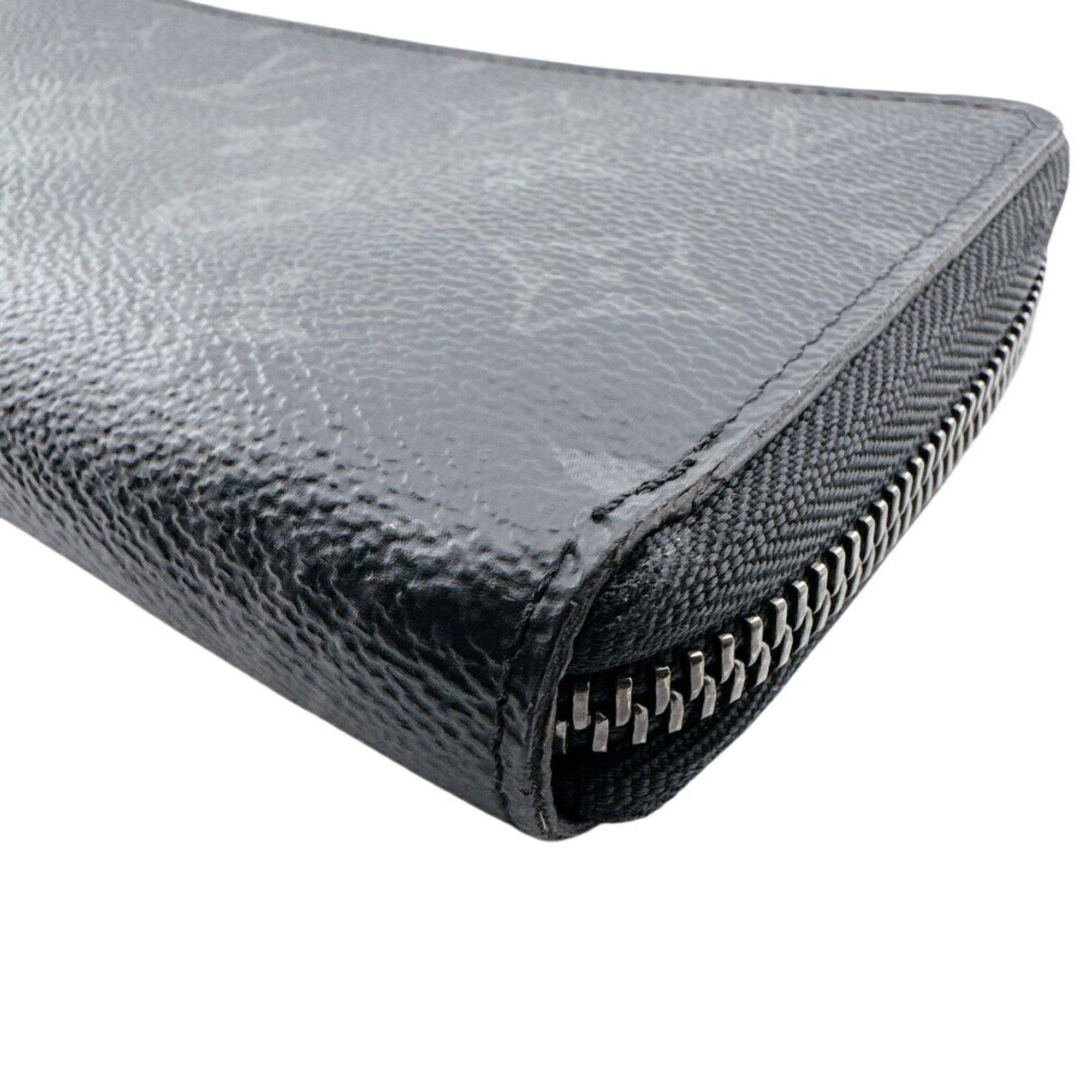 Louis Vuitton Monogram Eclipse Black Gray Monogram Eclipse Leather Long Wallet (Bi-Fold) (Pre-Owned)