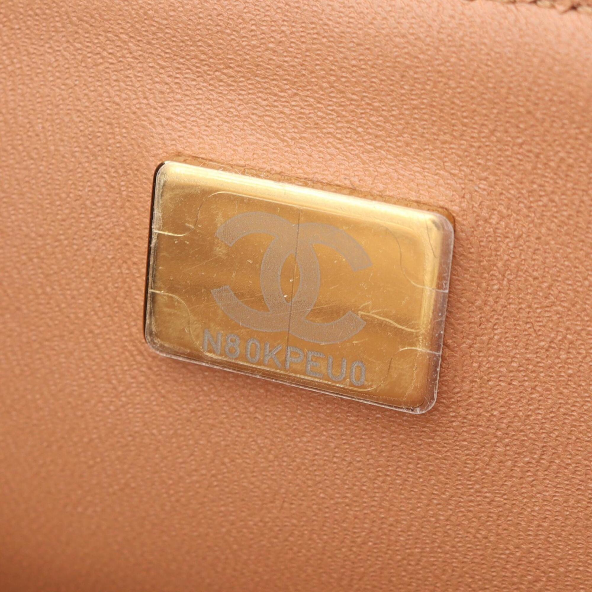 Chanel Brown Leather Handbag Shoulder Bag (Pre-Owned)