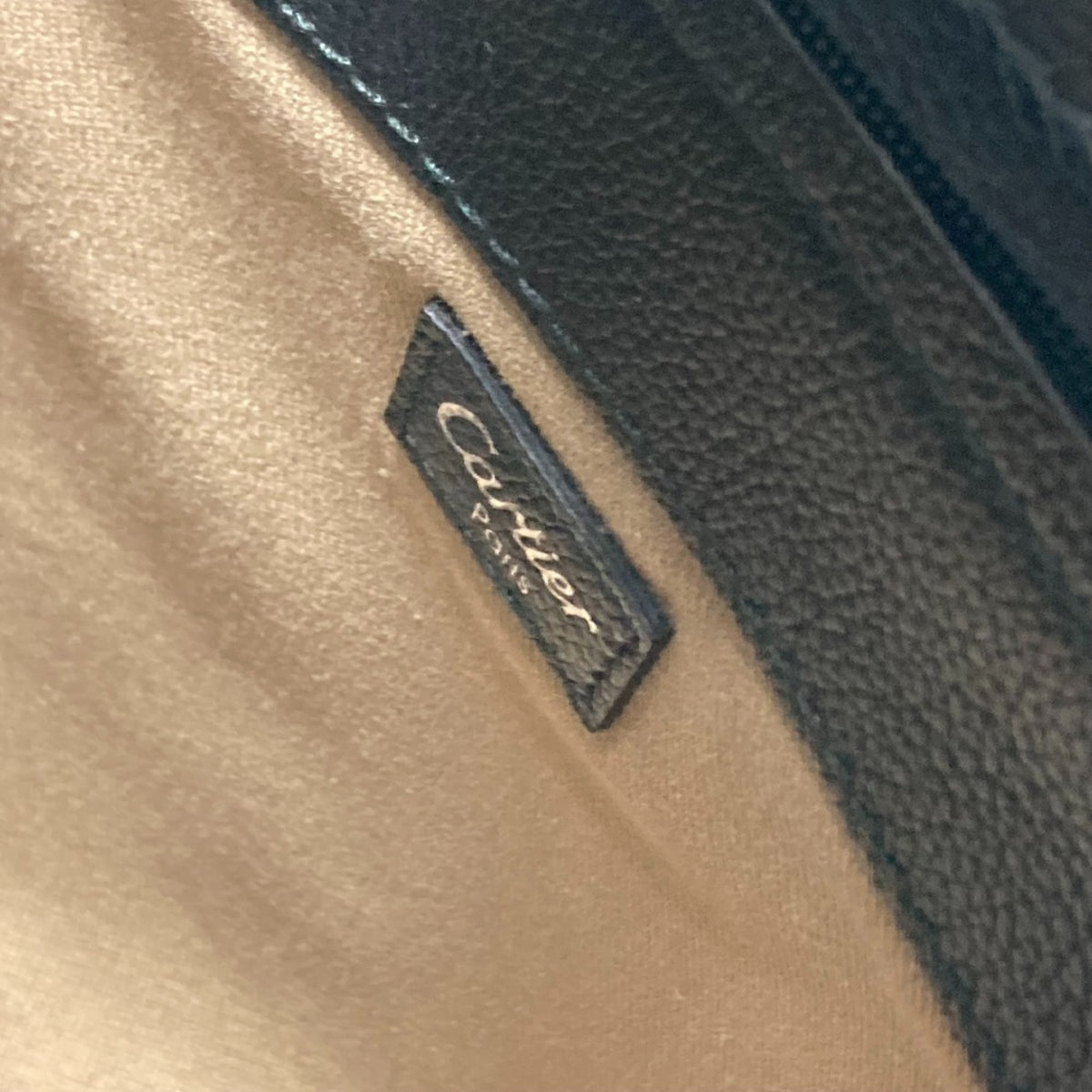 Cartier Marcello Black Leather Shoulder Bag Tote Bag (Pre-Owned)