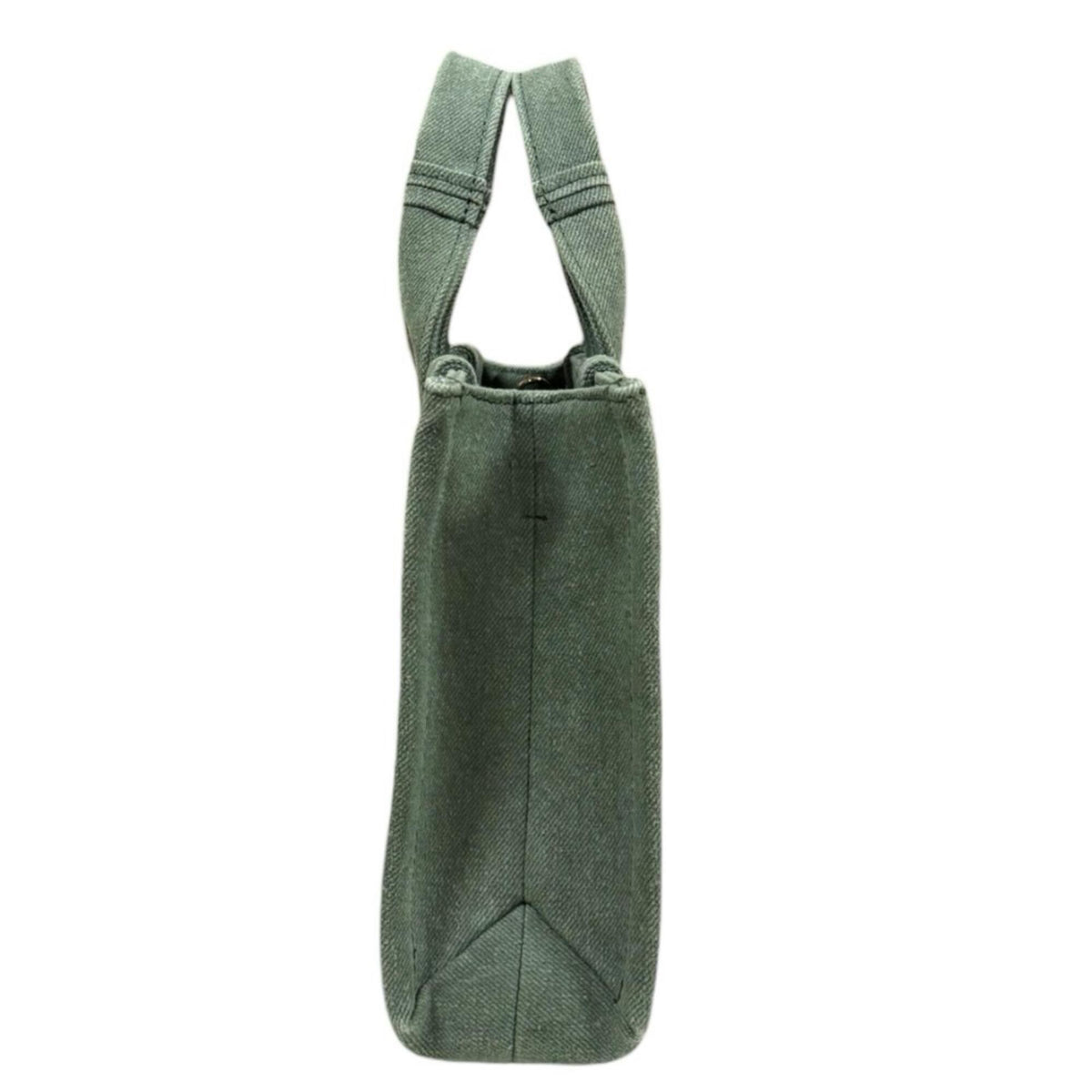 Chloé Green Khaki Cotton Linen Shoulder Bag Tote Bag (Pre-Owned)