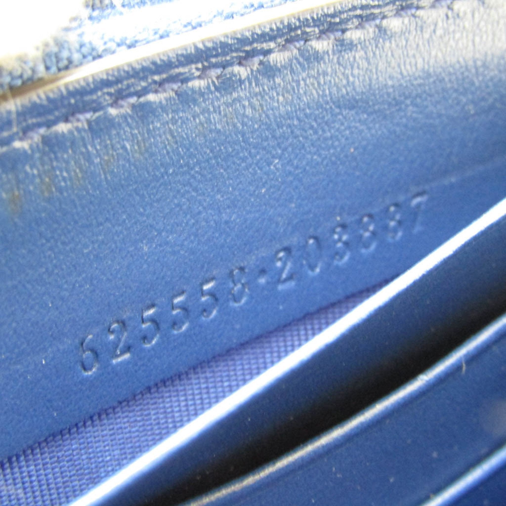 Gucci Navy Leather Long Wallet (Bi-Fold) (Pre-Owned)