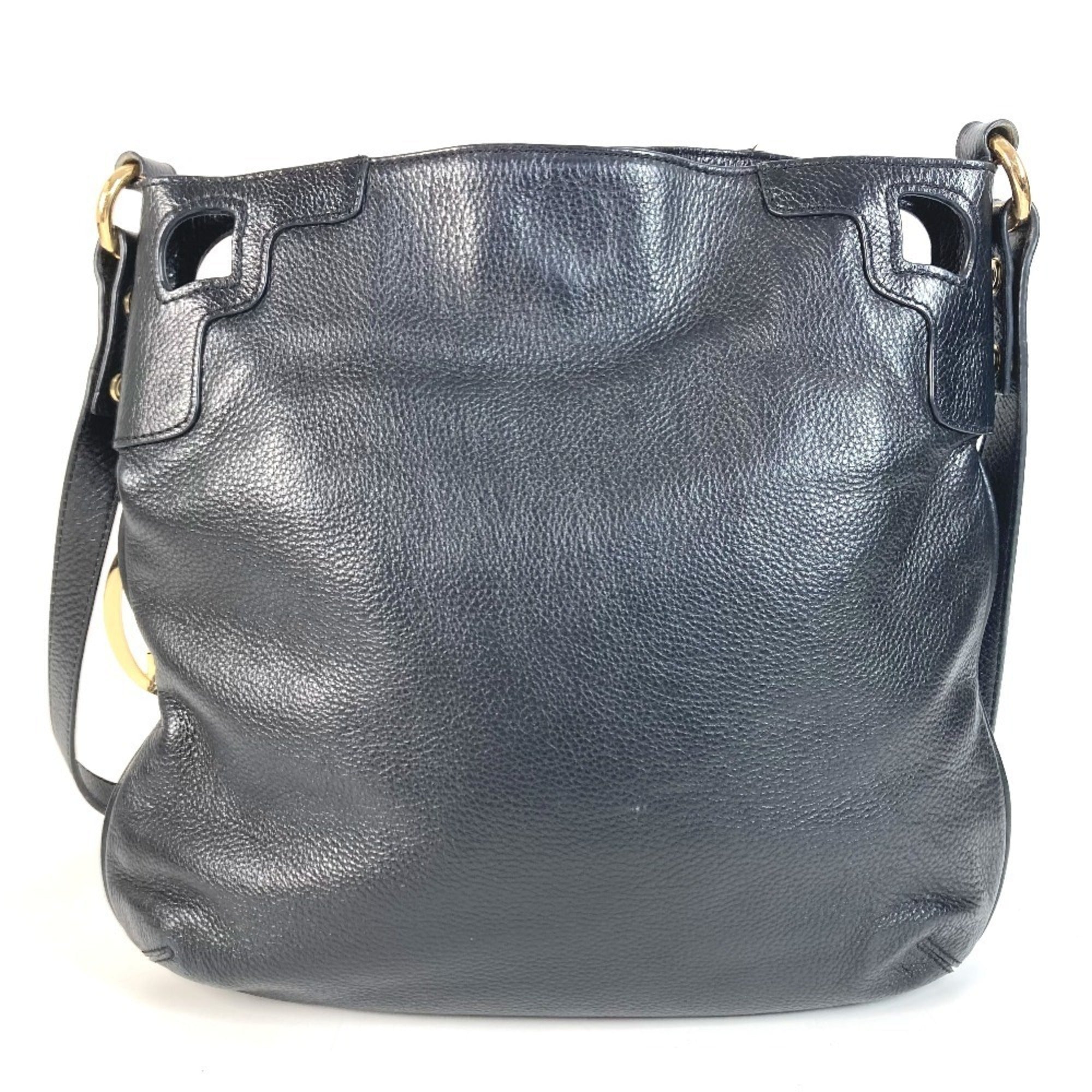 Cartier Marcello Black White Leather Shoulder Bag (Pre-Owned)