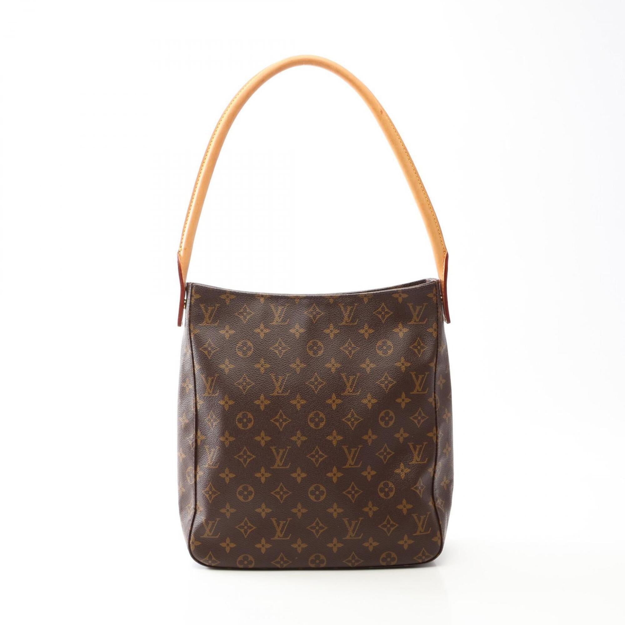 Louis Vuitton Brown Coated Canvas Monogram Leather Handbag Shoulder Bag (Pre-Owned)