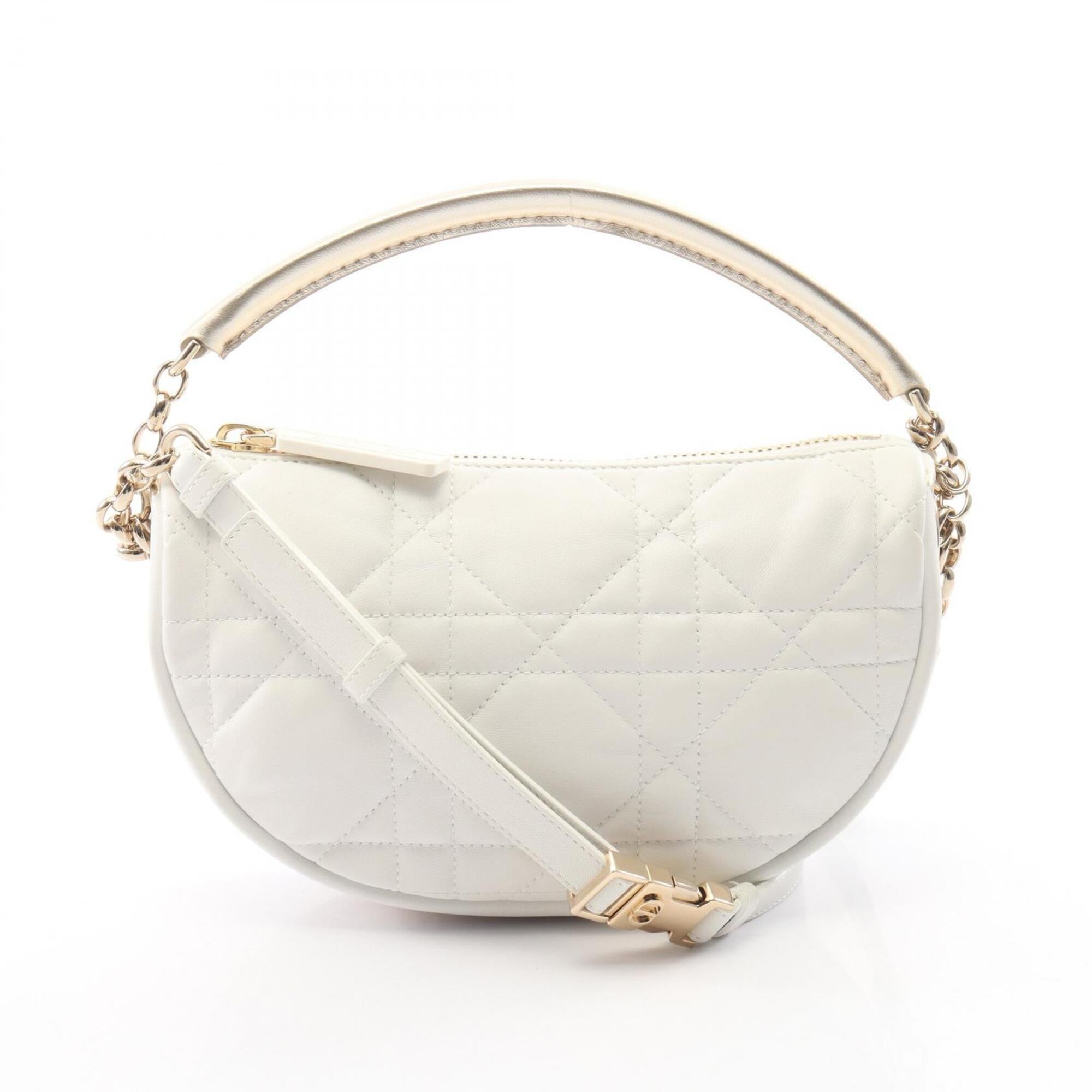 Christian Dior White Leather Handbag Shoulder Bag (Pre-Owned)