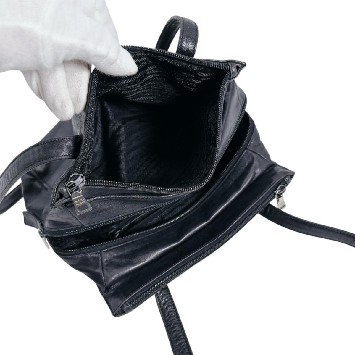Prada Black Leather Tote Bag (Pre-Owned)