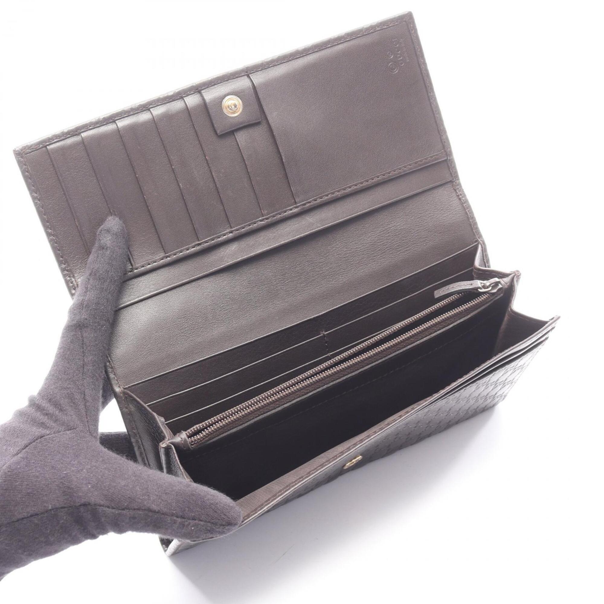 Gucci Brown Leather Long Wallet (Bi-Fold) (Pre-Owned)