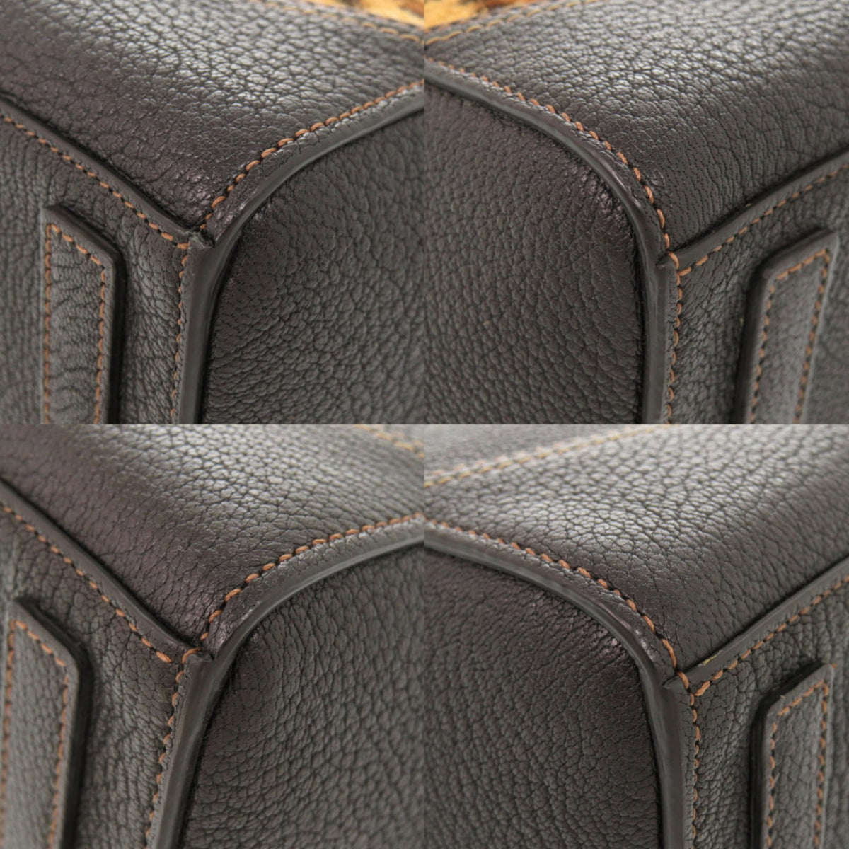 Ralph Lauren Ricky Black Brown Leather Handbag Shoulder Bag (Pre-Owned)