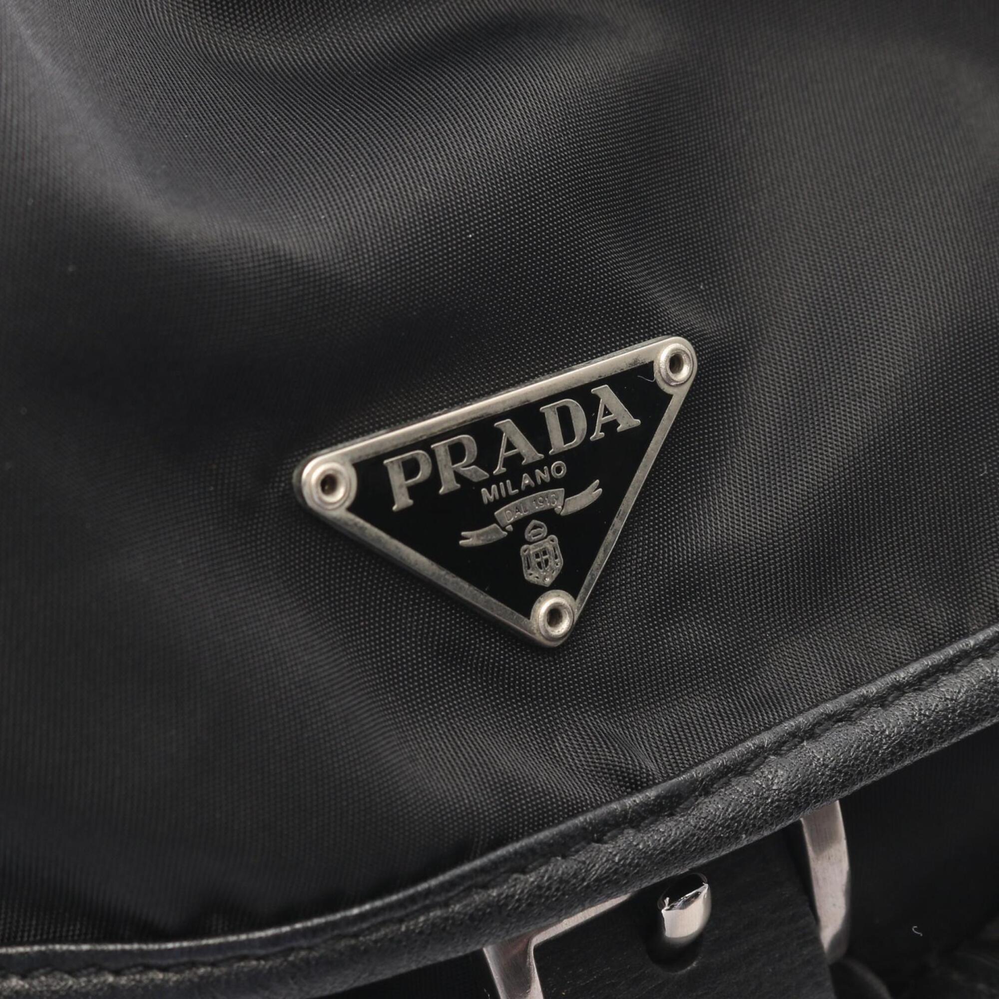 Prada Black Nylon Backpack Handbag (Pre-Owned)