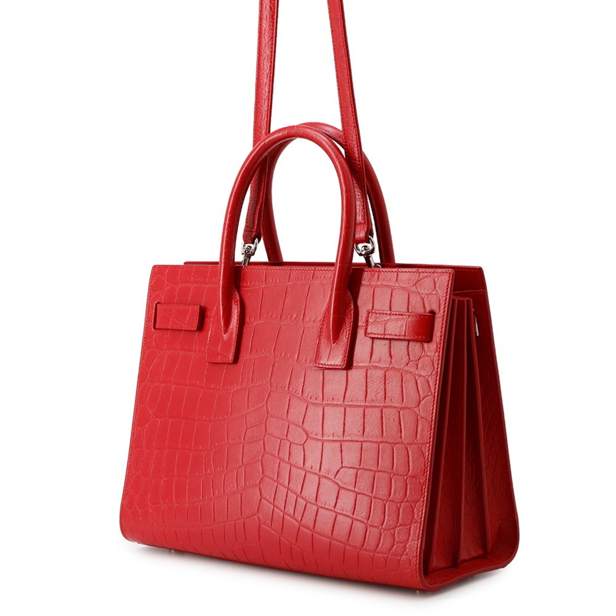 Yves Saint Laurent Sac De Jour Red Color Leather Handbag (Pre-Owned)