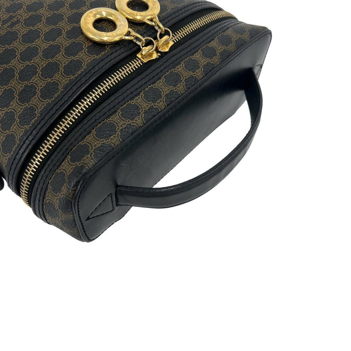 Celine Black Brown Leather Pvc Handbag Shoulder Bag Vanity Bag (Pre-Owned)