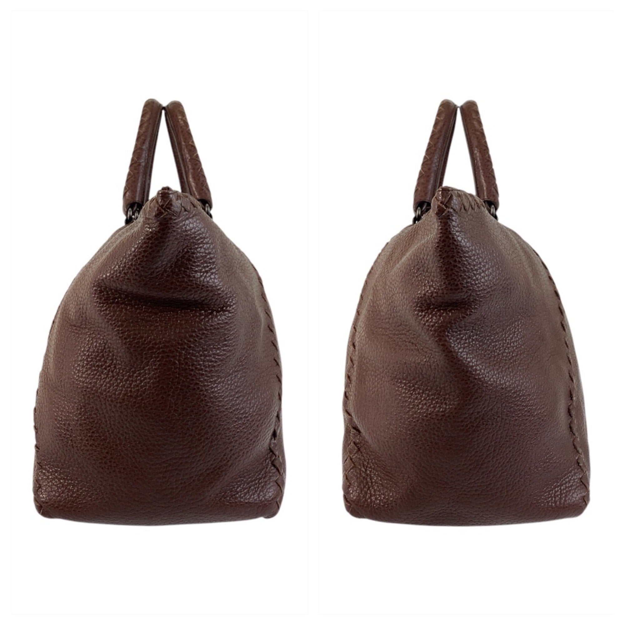 Bottega Veneta Brown Leather Handbag Tote Bag (Pre-Owned)
