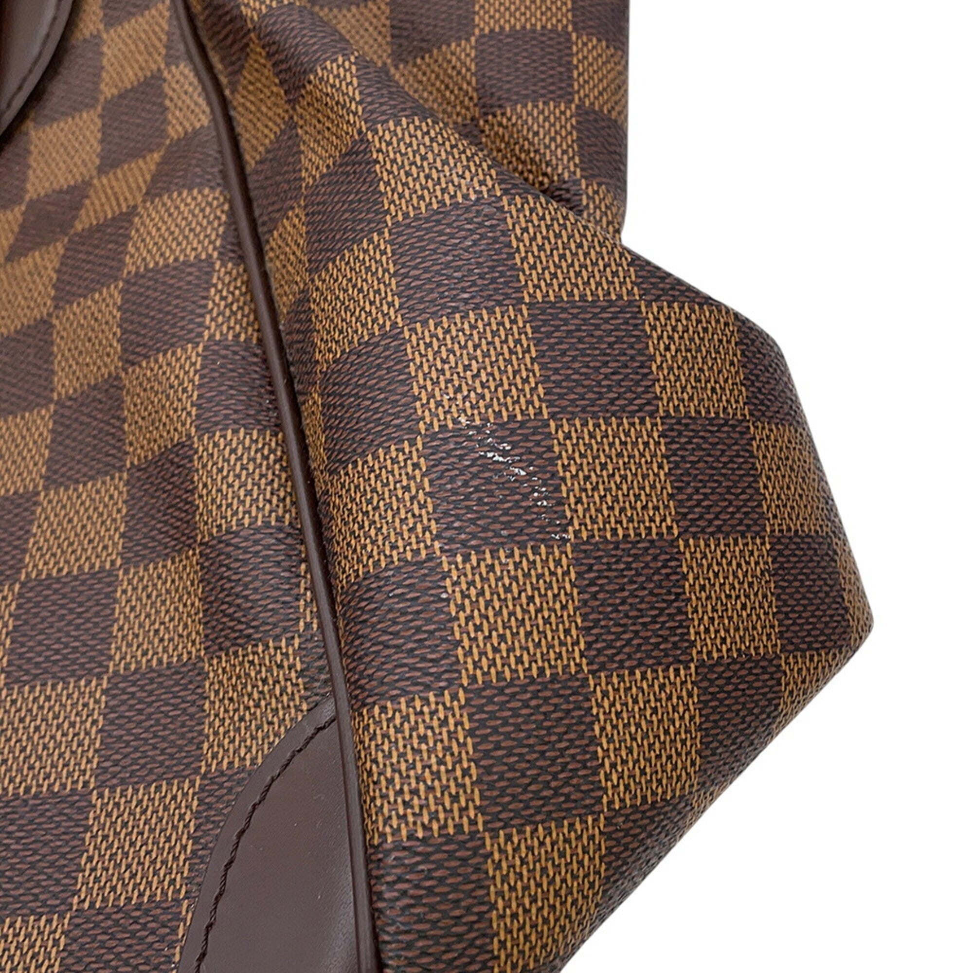 Louis Vuitton Ebene Red Color Damier Canvas Shoulder Bag (Pre-Owned)