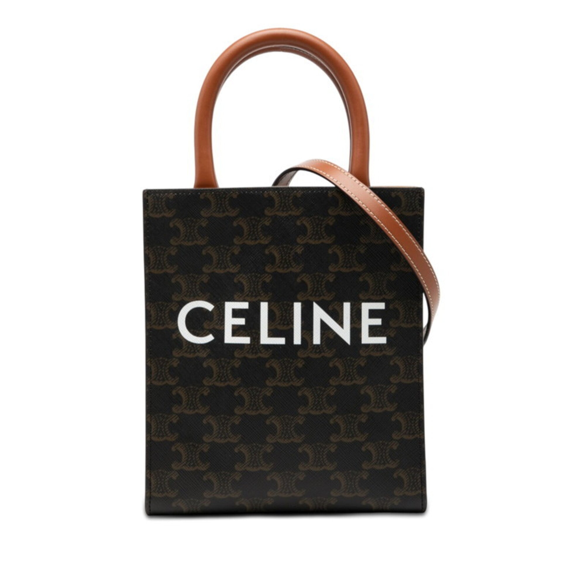 Celine Brown Pvc Leather Handbag Shoulder Bag (Pre-Owned)