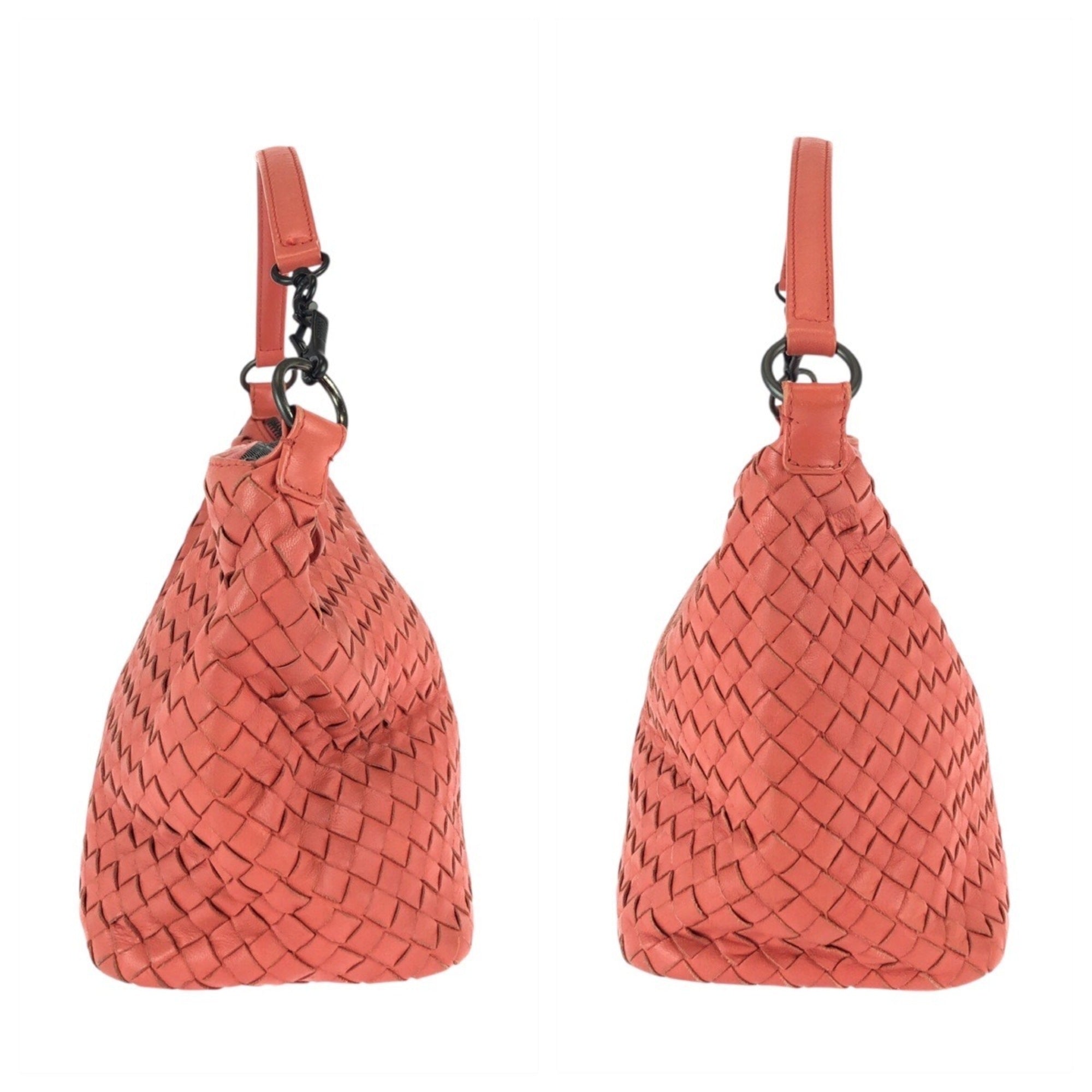 Bottega Veneta Salmon Pink Intrecciato Handbag Shoulder Bag (Pre-Owned)