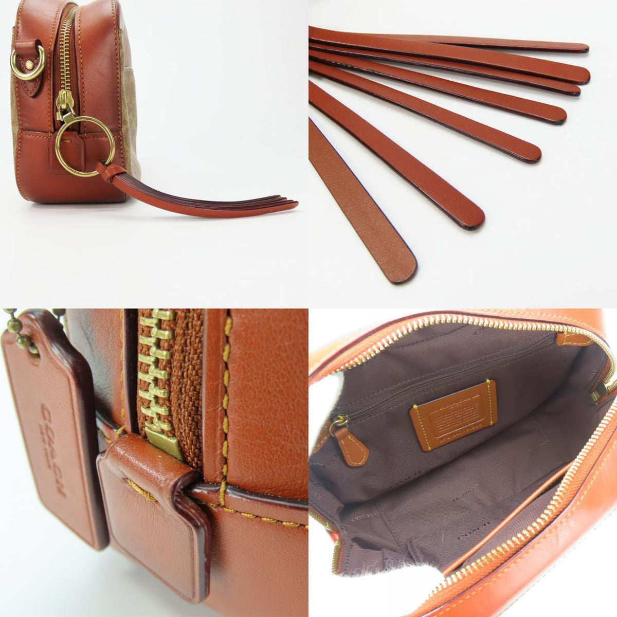 Coach Brown Leather Pvc Shoulder Bag (Pre-Owned)