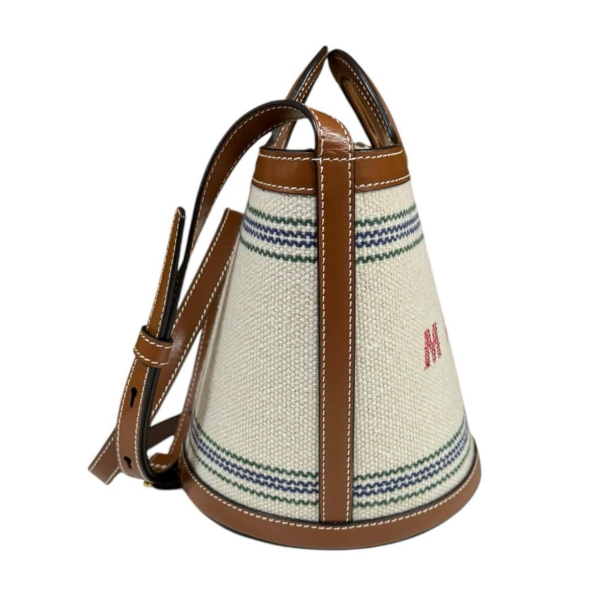 Marni Brown Canvas Leather Shoulder Bag (Pre-Owned)