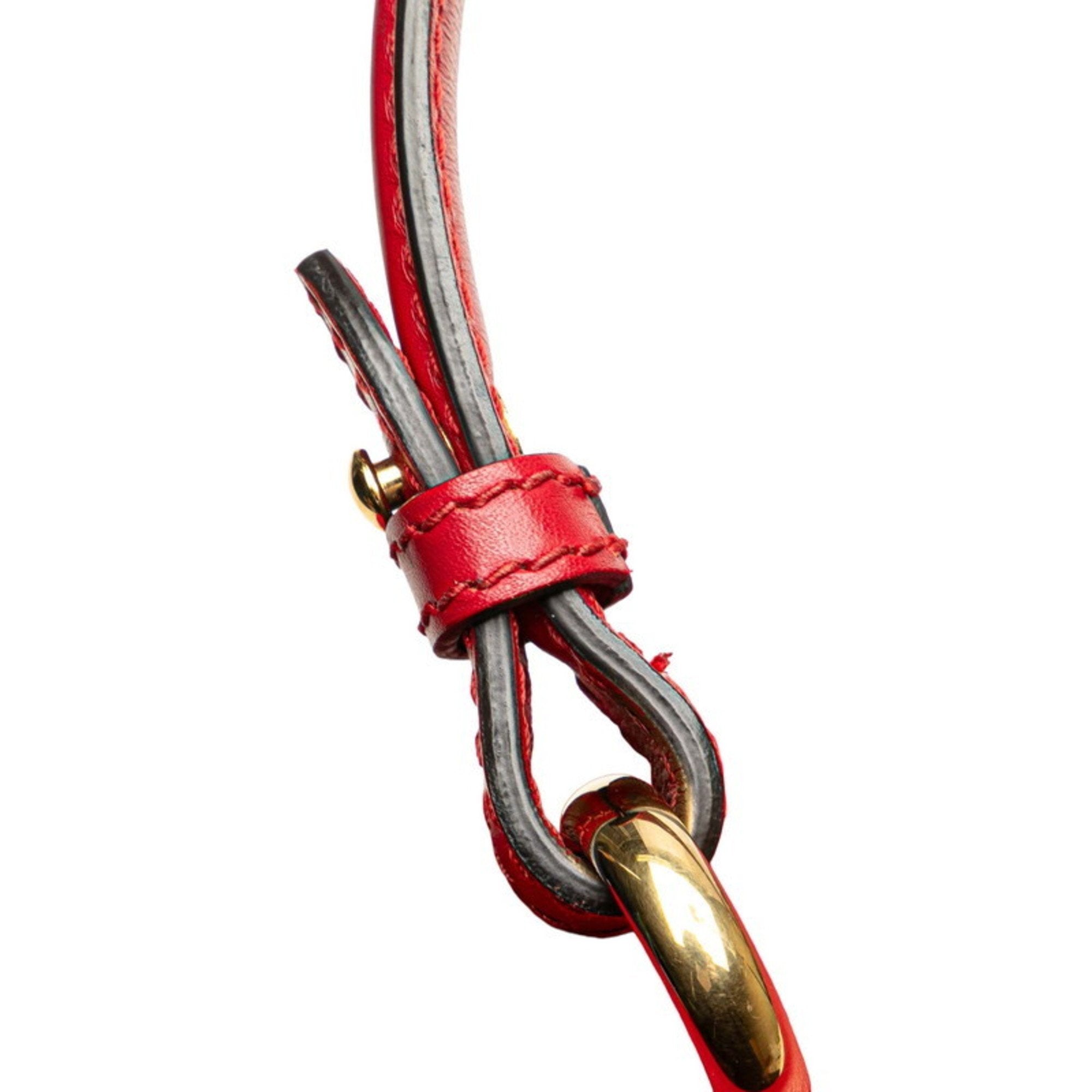 Gucci Sherry Line Red Color Leather Handbag Shoulder Bag (Pre-Owned)