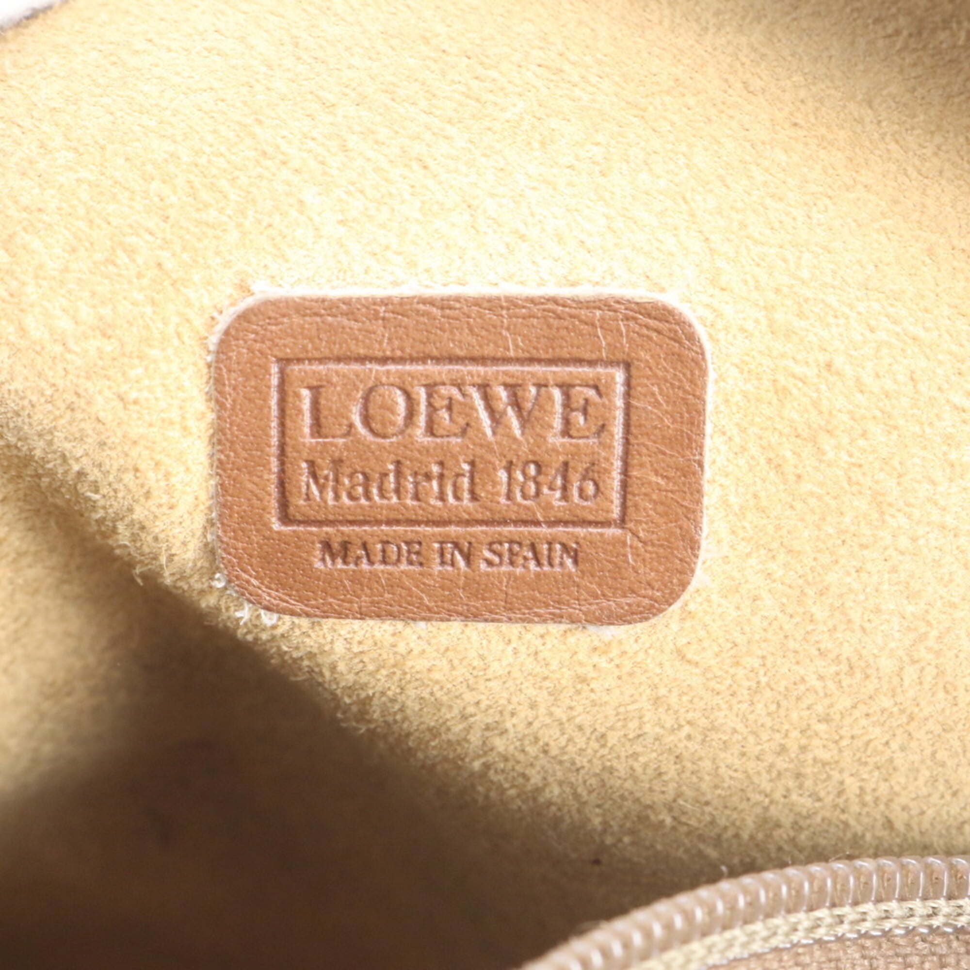Loewe Light Brown Leather Boston Bag Handbag Tote Bag (Pre-Owned)