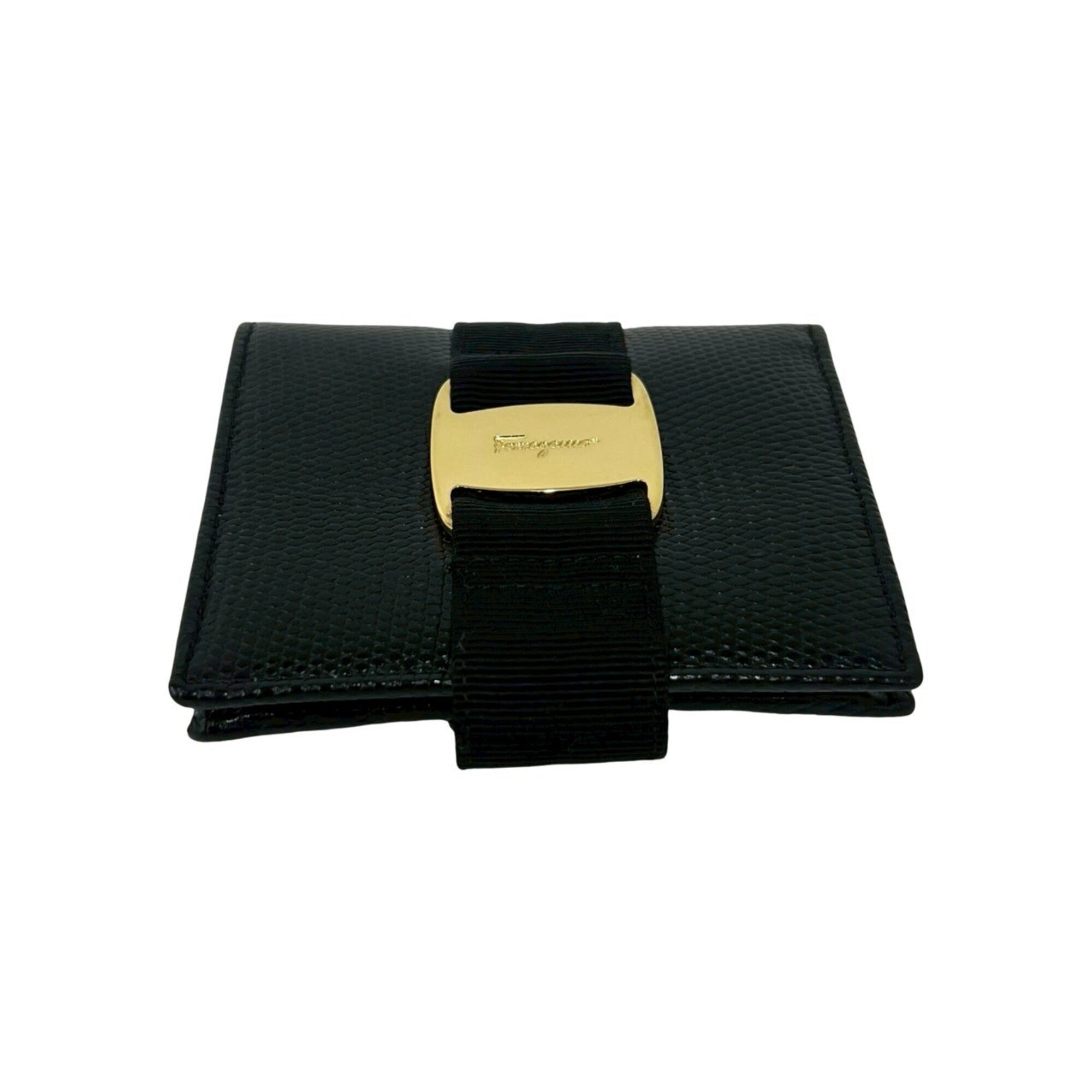 Salvatore Ferragamo Black Leather Wallet (Bi-Fold) (Pre-Owned)