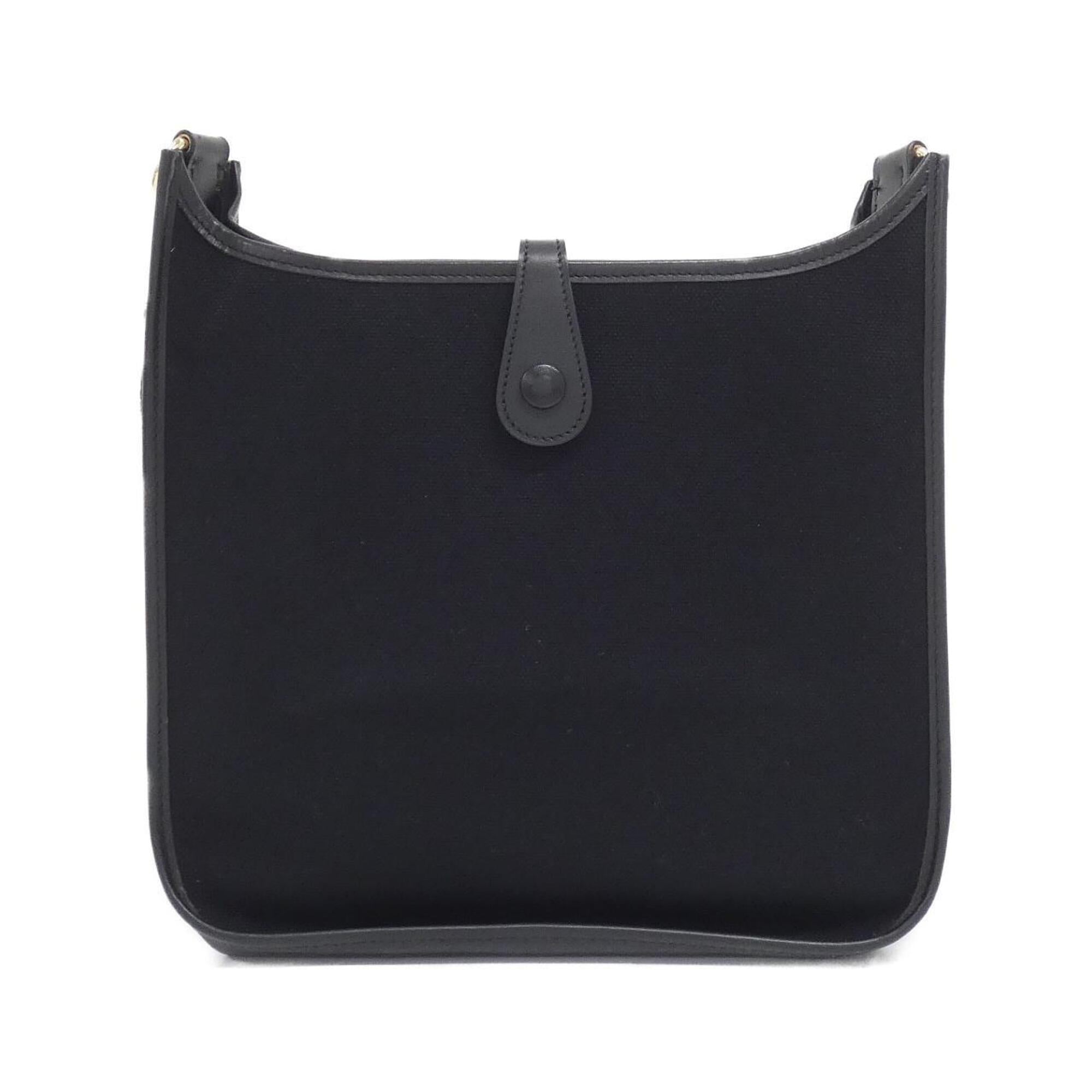 Hermes Black Canvas Shoulder Bag (Pre-Owned)