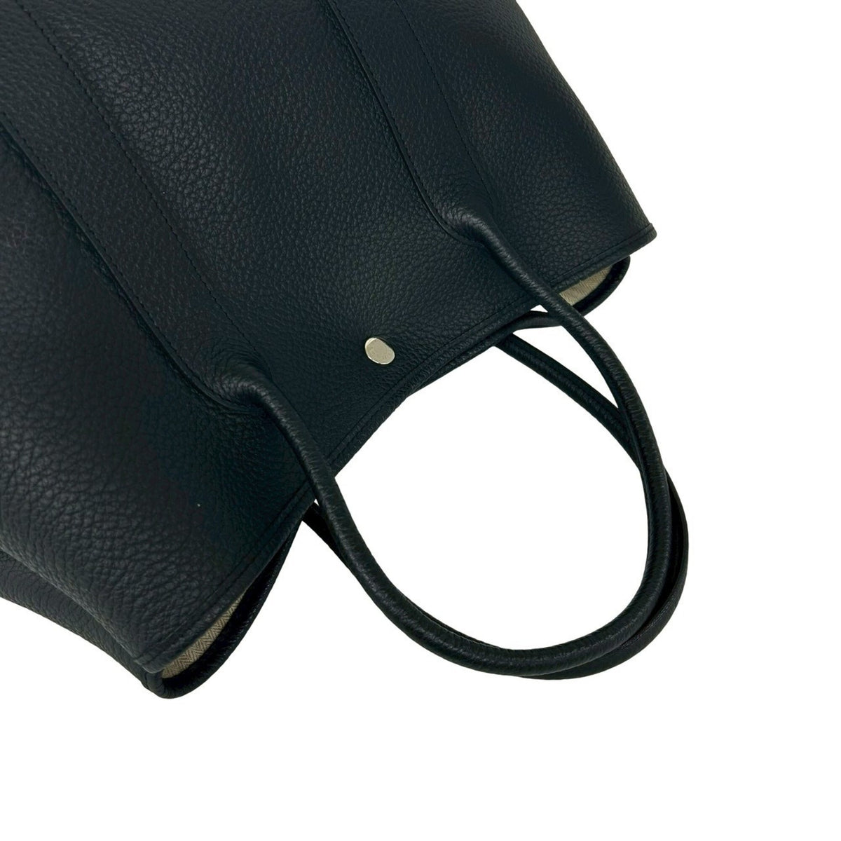 Hermes Black Country Leather Handbag Tote Bag (Pre-Owned)