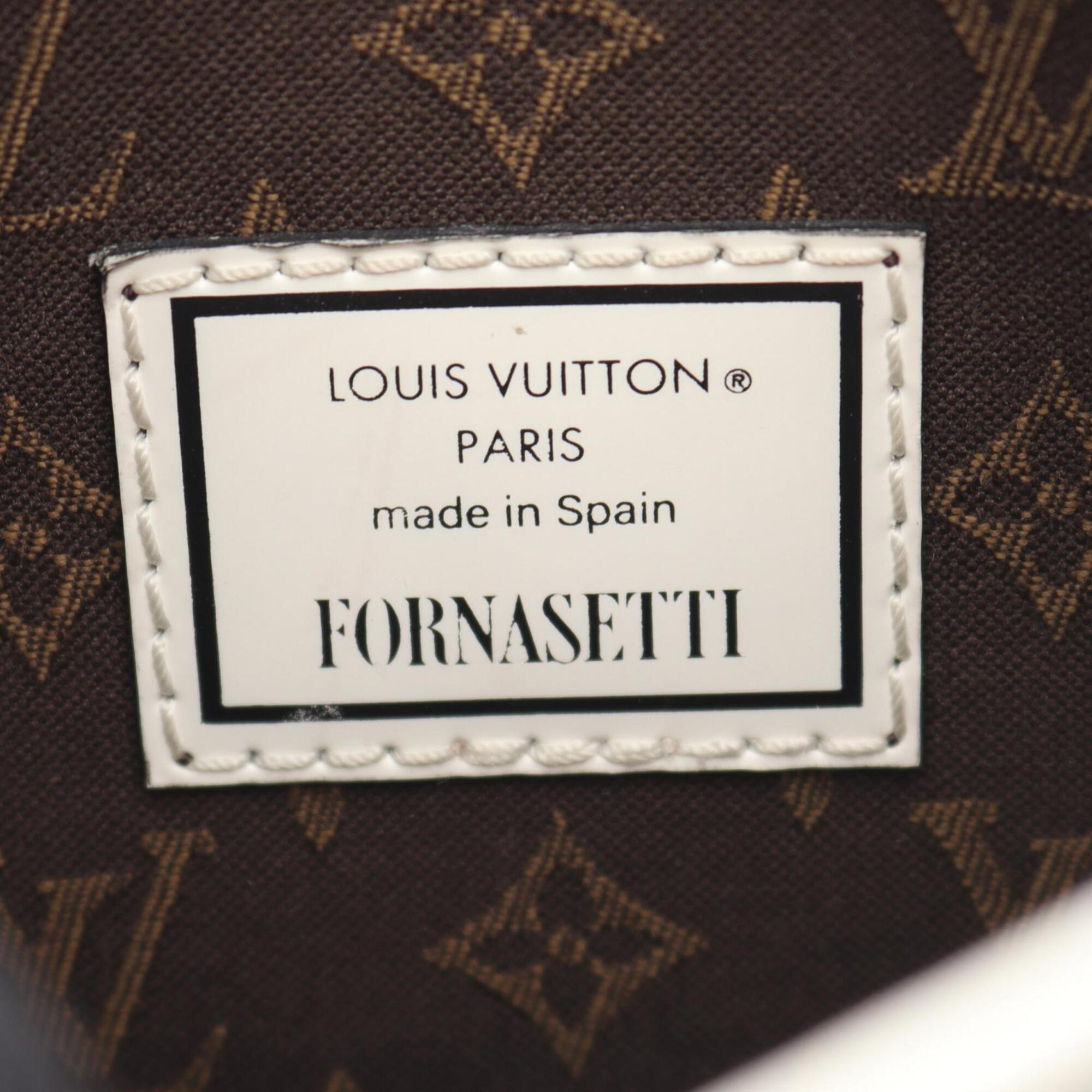 Louis Vuitton Black Brown White Pvc Leather Handbag (Pre-Owned)