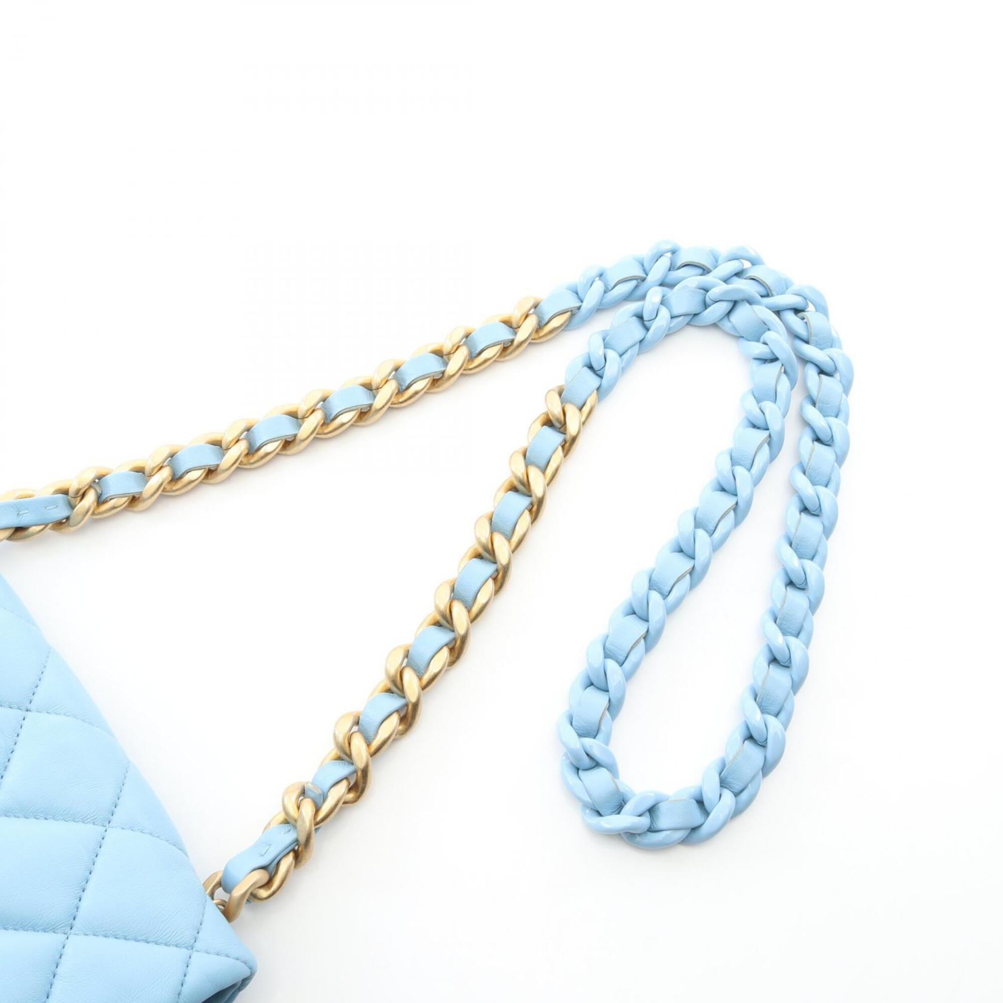 Chanel Blue Leather Handbag Shoulder Bag (Pre-Owned)