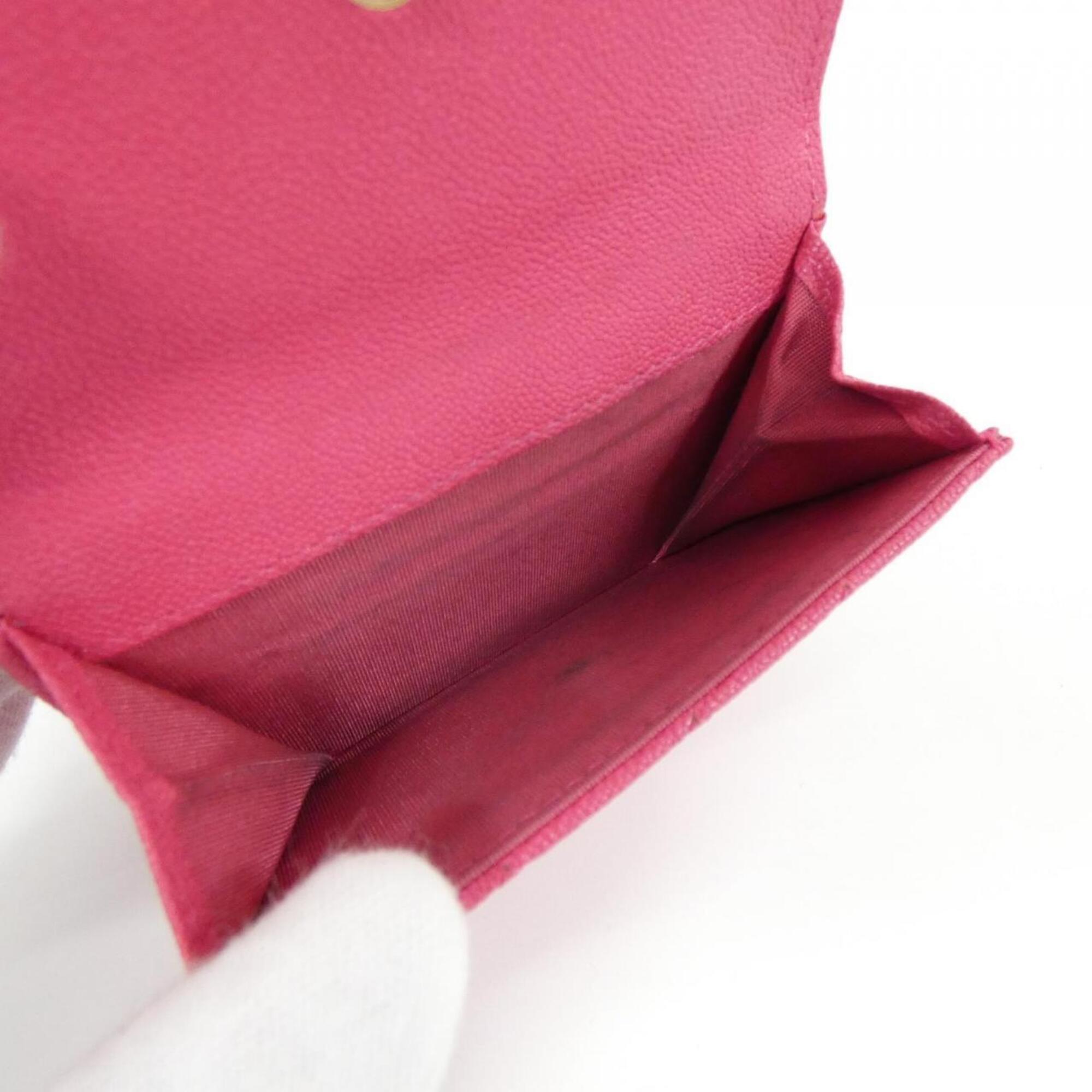 Chanel Pink Grained Calfskin Wallet (Tri-Fold) (Pre-Owned)