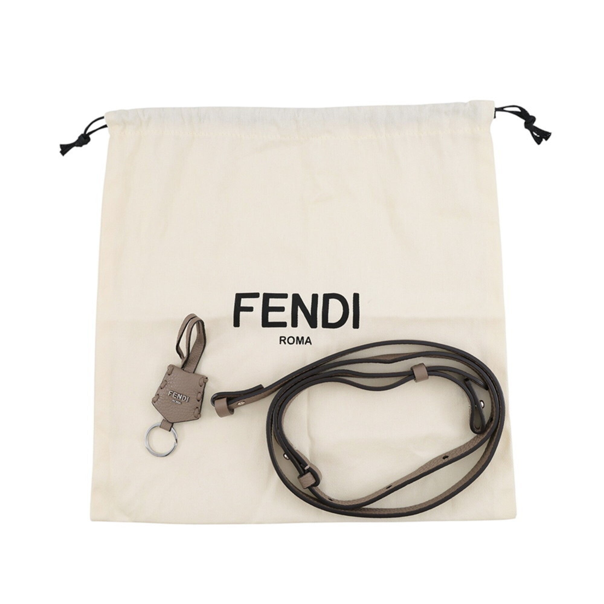 Fendi Selleria Gray Leather Handbag (Pre-Owned)