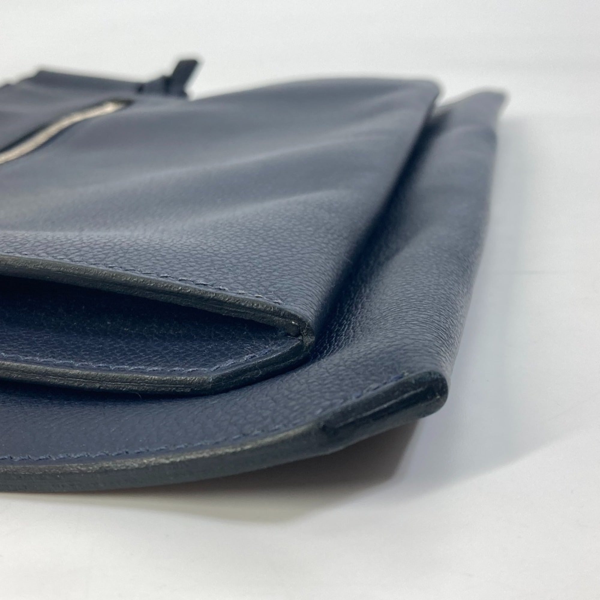 Hermes Blue Nuit Navy Leather Shoulder Bag (Pre-Owned)