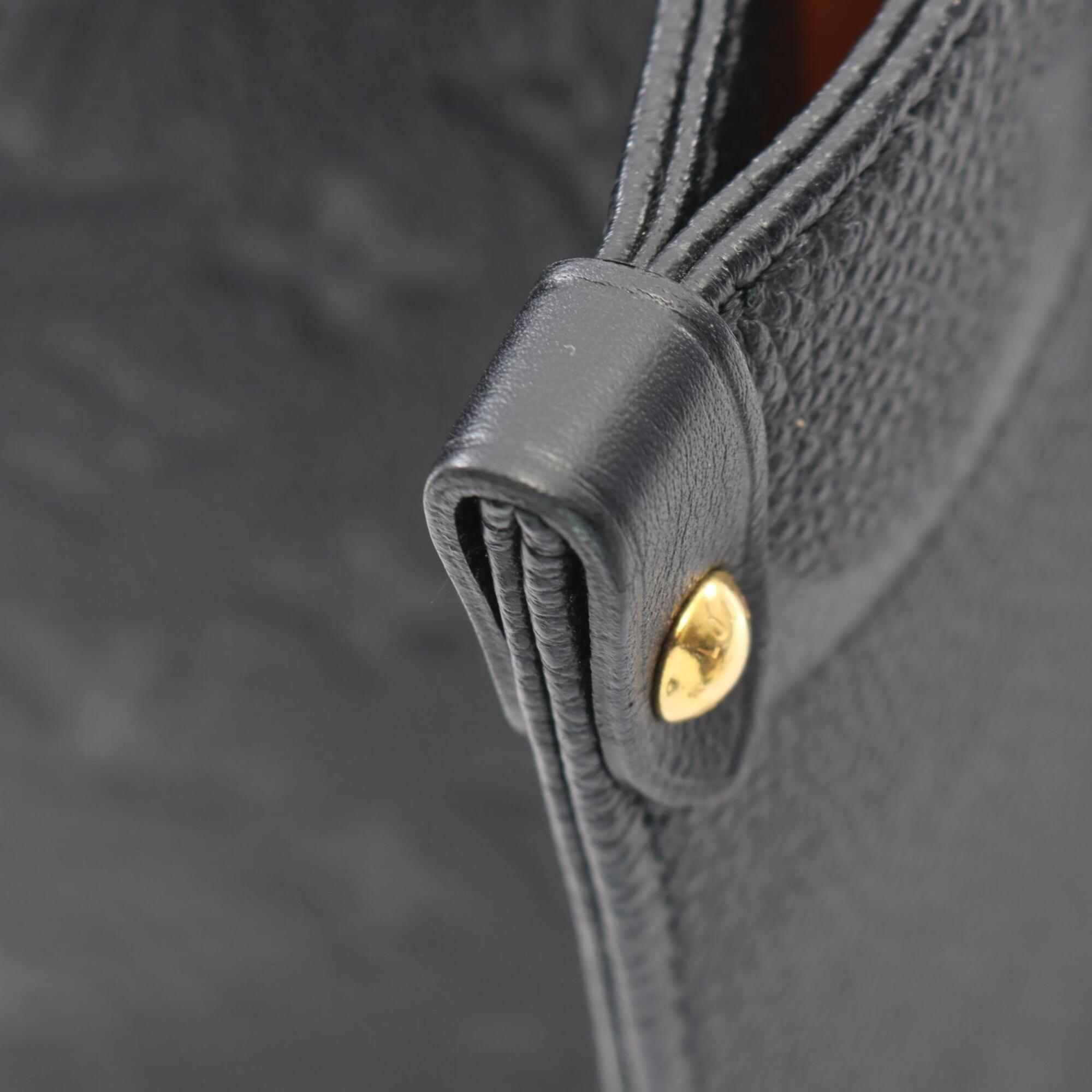 Louis Vuitton Black Leather Handbag Tote Bag (Pre-Owned)