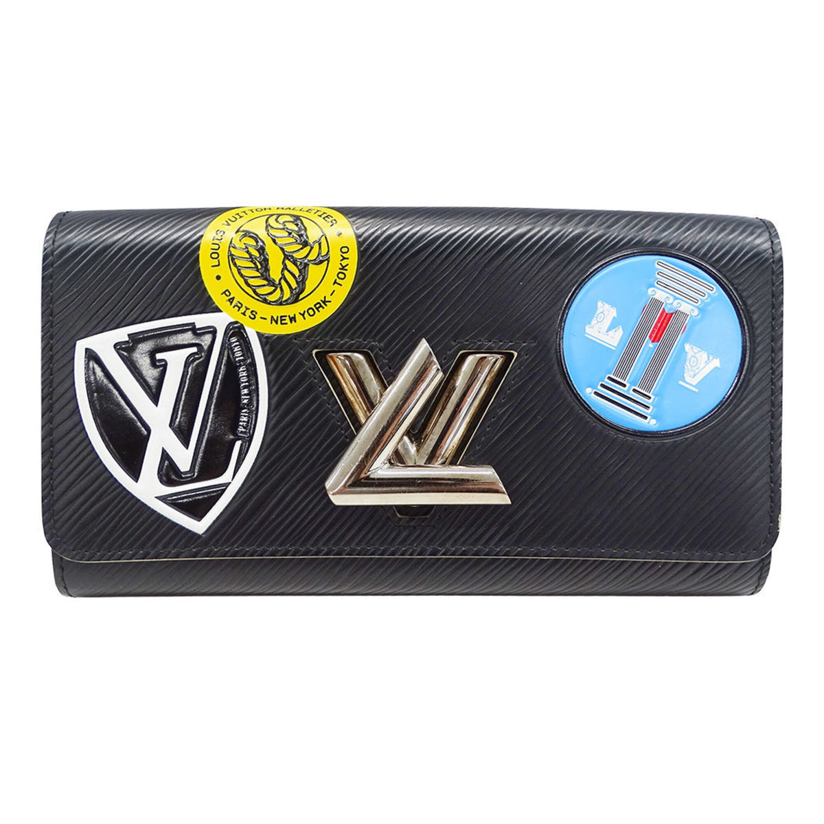 Louis Vuitton Black Multi-Color Noir Epi Leather Long Wallet (Bi-Fold) (Pre-Owned)