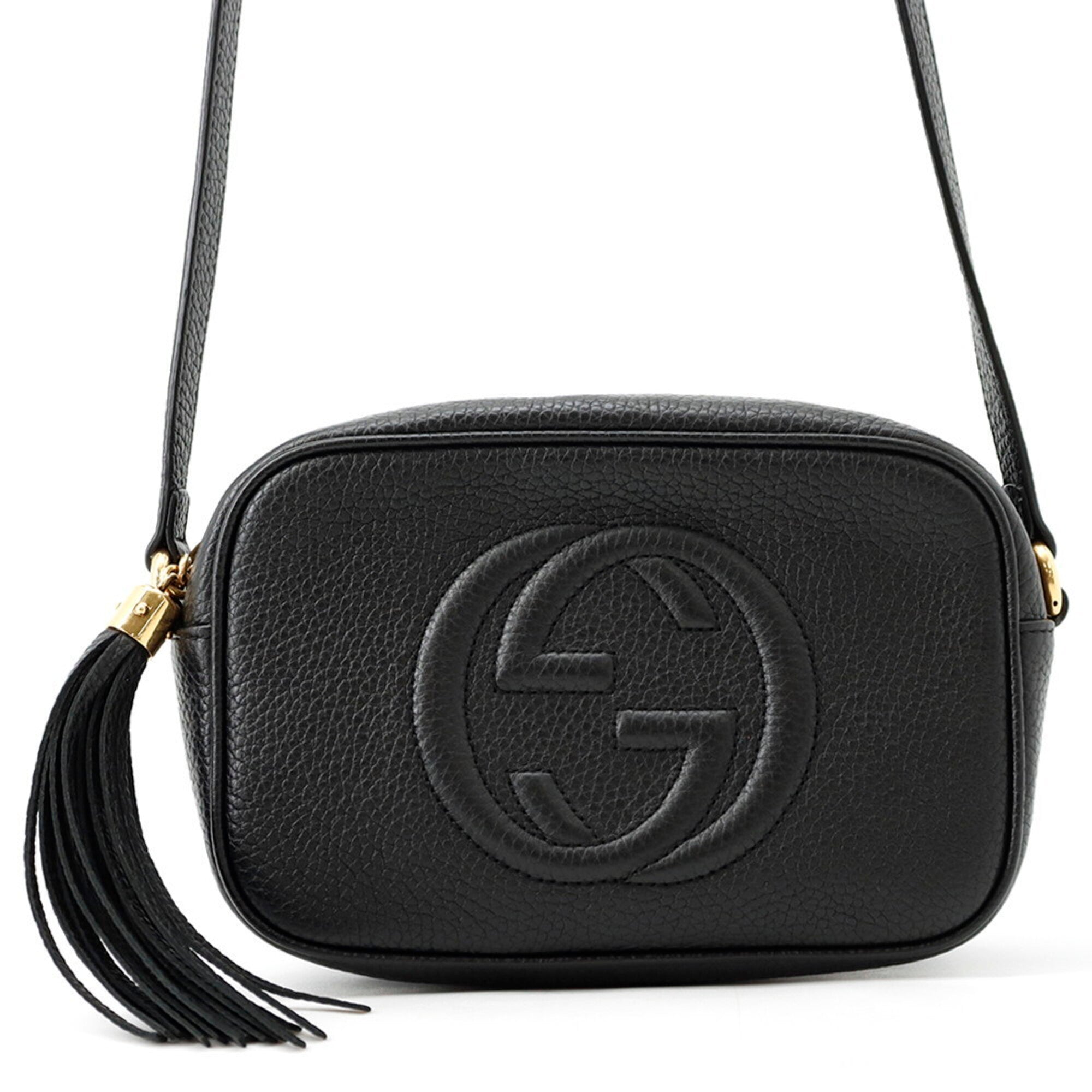 Gucci Soho Black Leather Handbag Shoulder Bag (Pre-Owned)