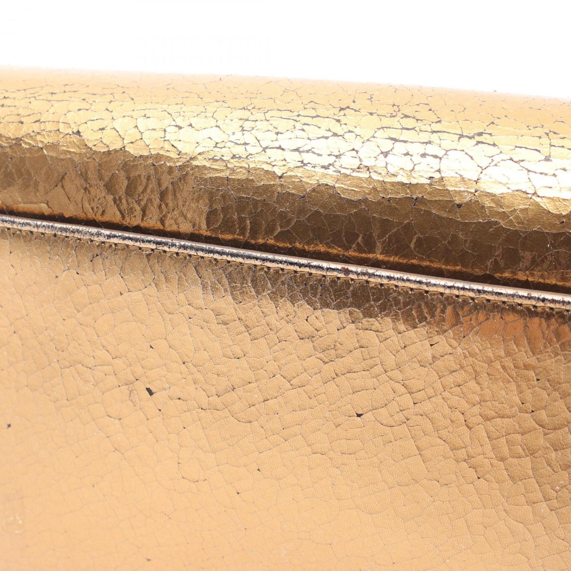 Christian Dior Gold Leather Handbag Shoulder Bag (Pre-Owned)