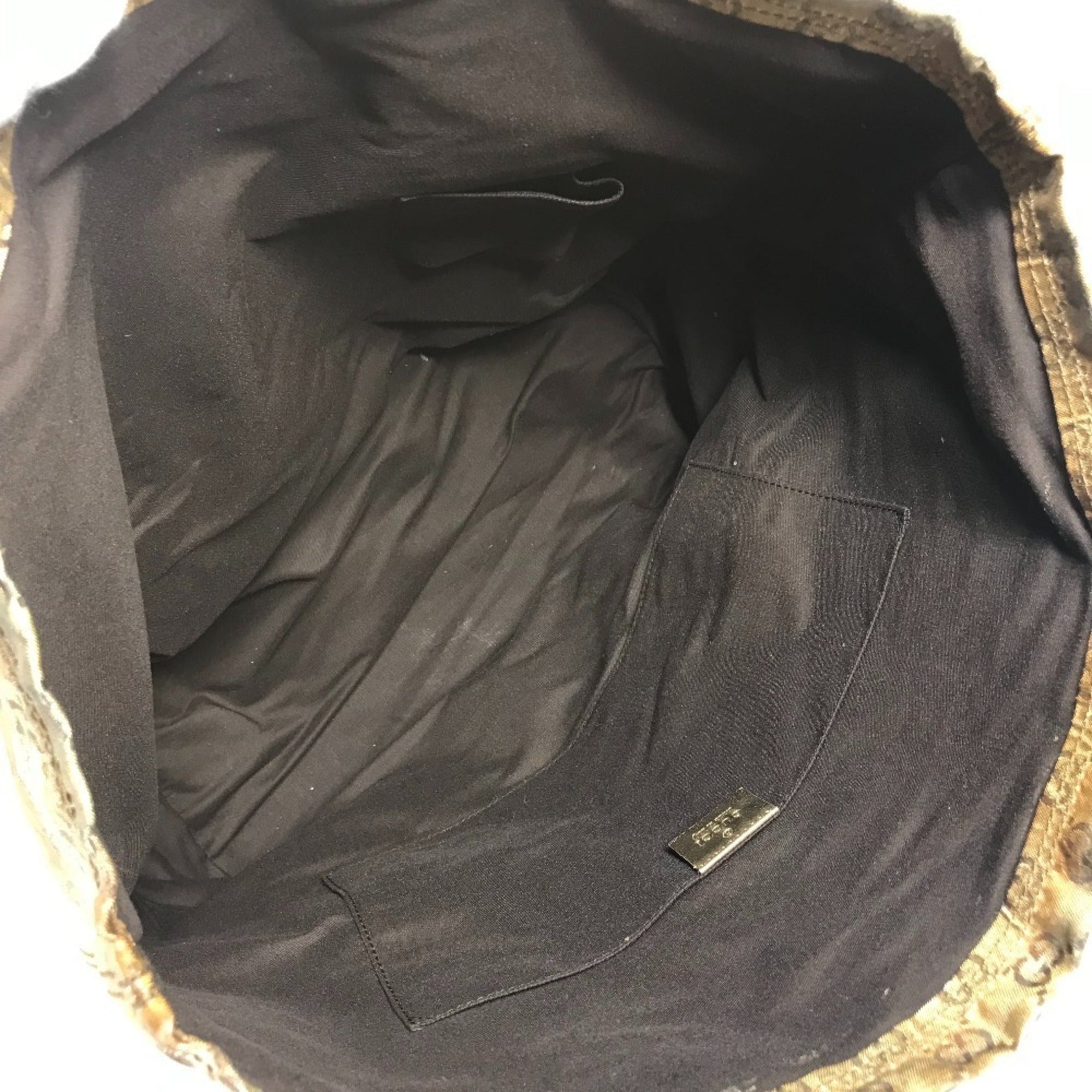 Gucci Gold Coated Canvas Shoulder Bag Tote Bag (Pre-Owned)